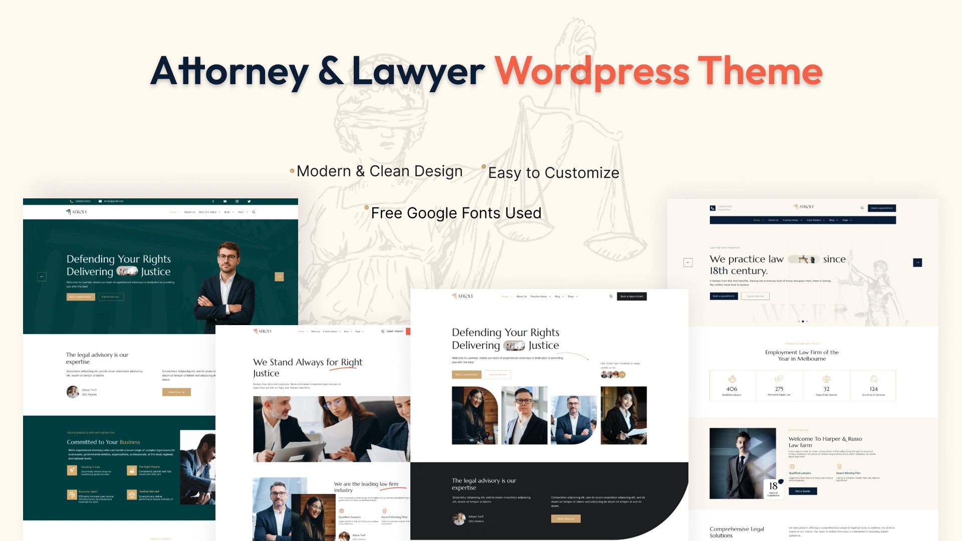 Atroly - Attorney and Lawyer WordPress Theme