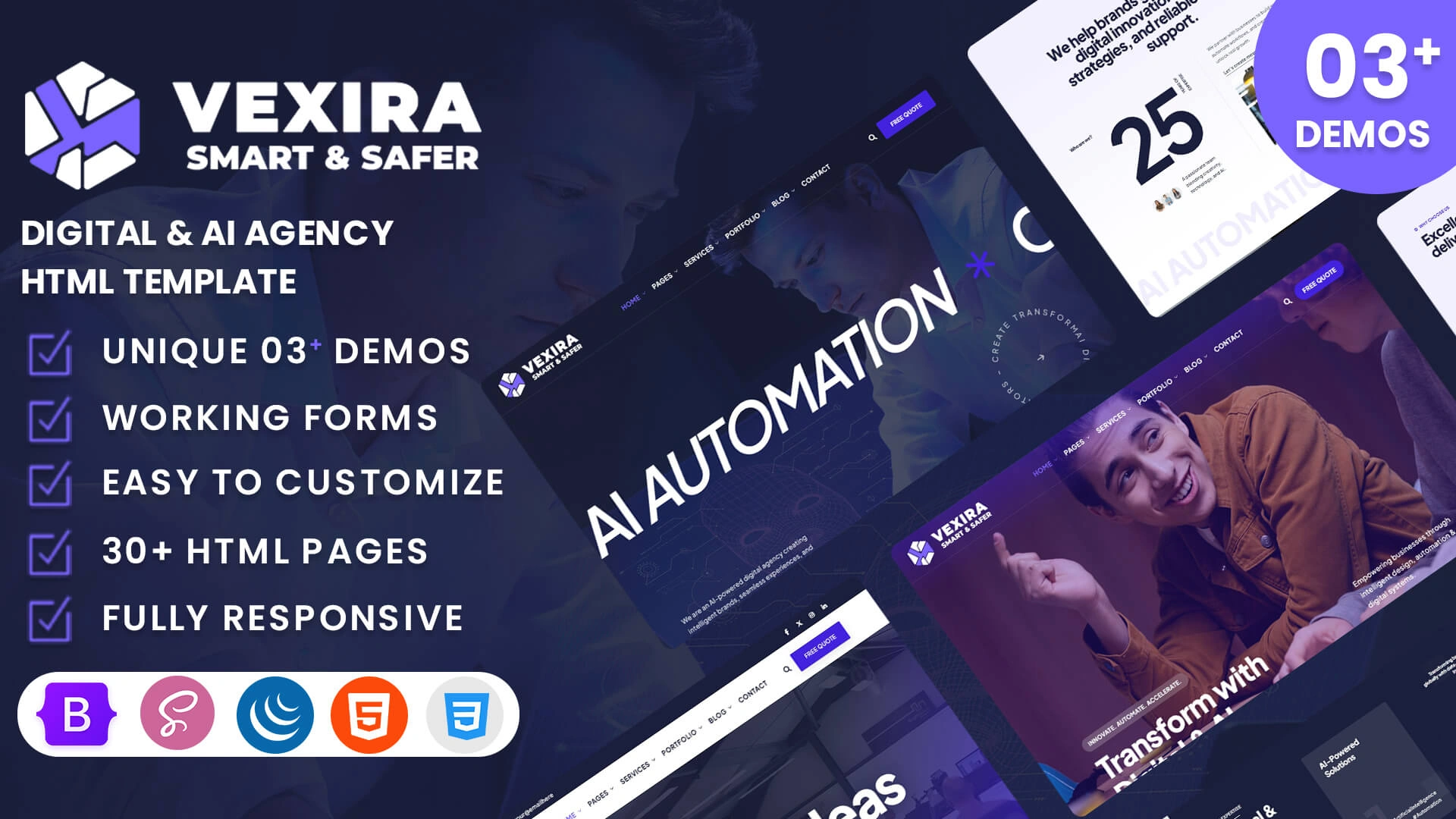 Vexira - Digital & AI Agency HTML Template
