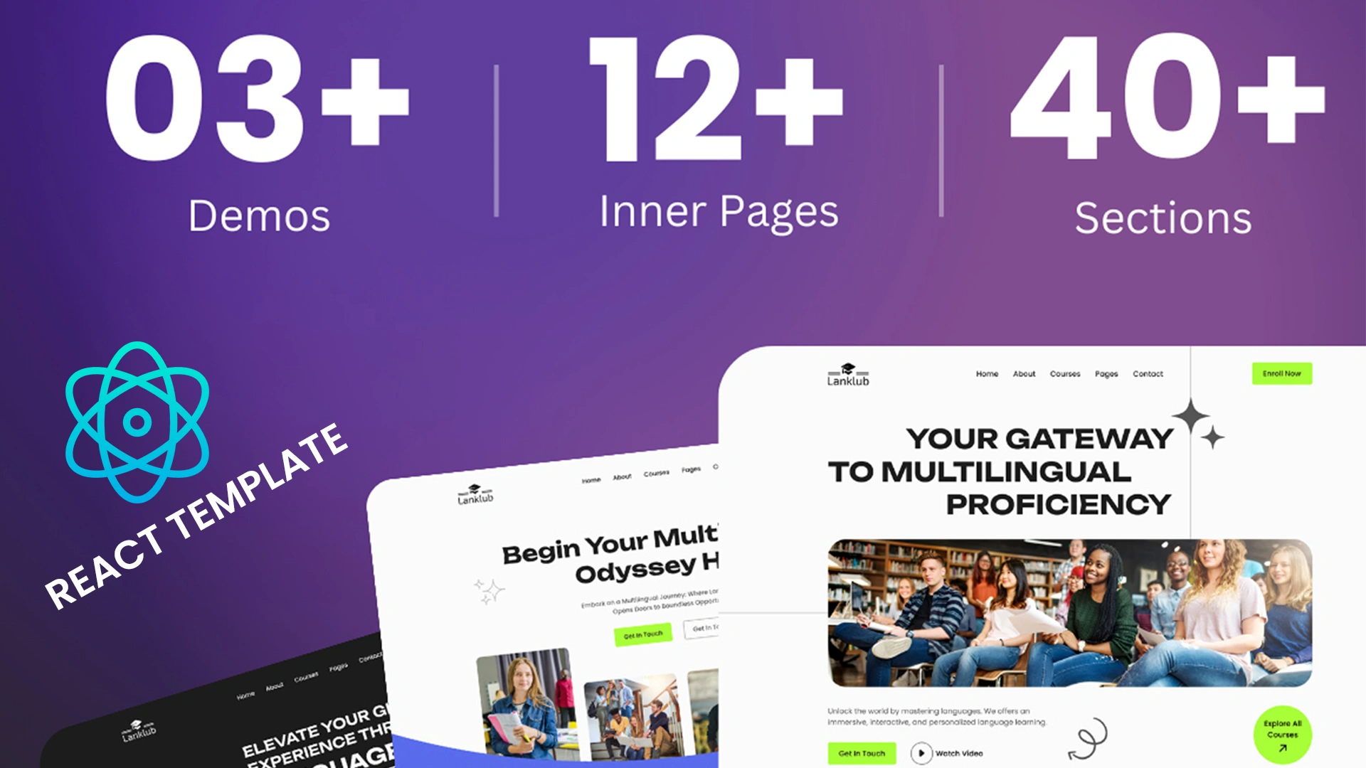 Lanklub - React Multi-Language Learning Template