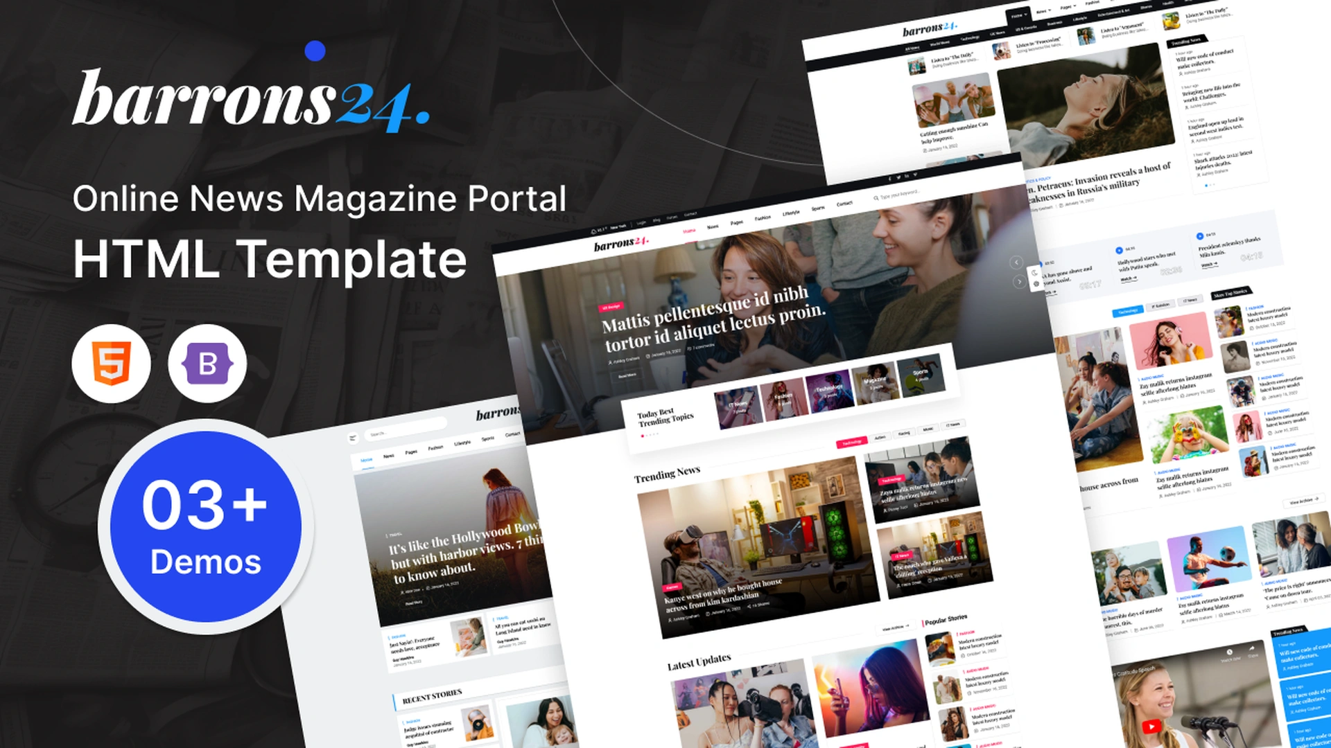 Barrons24 - News & Magazine HTML Template - Wrapmarket