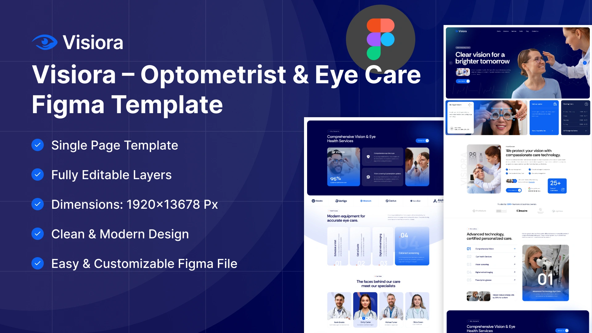 Visiora - Optometrist & Eye Care Clinic Figma Template