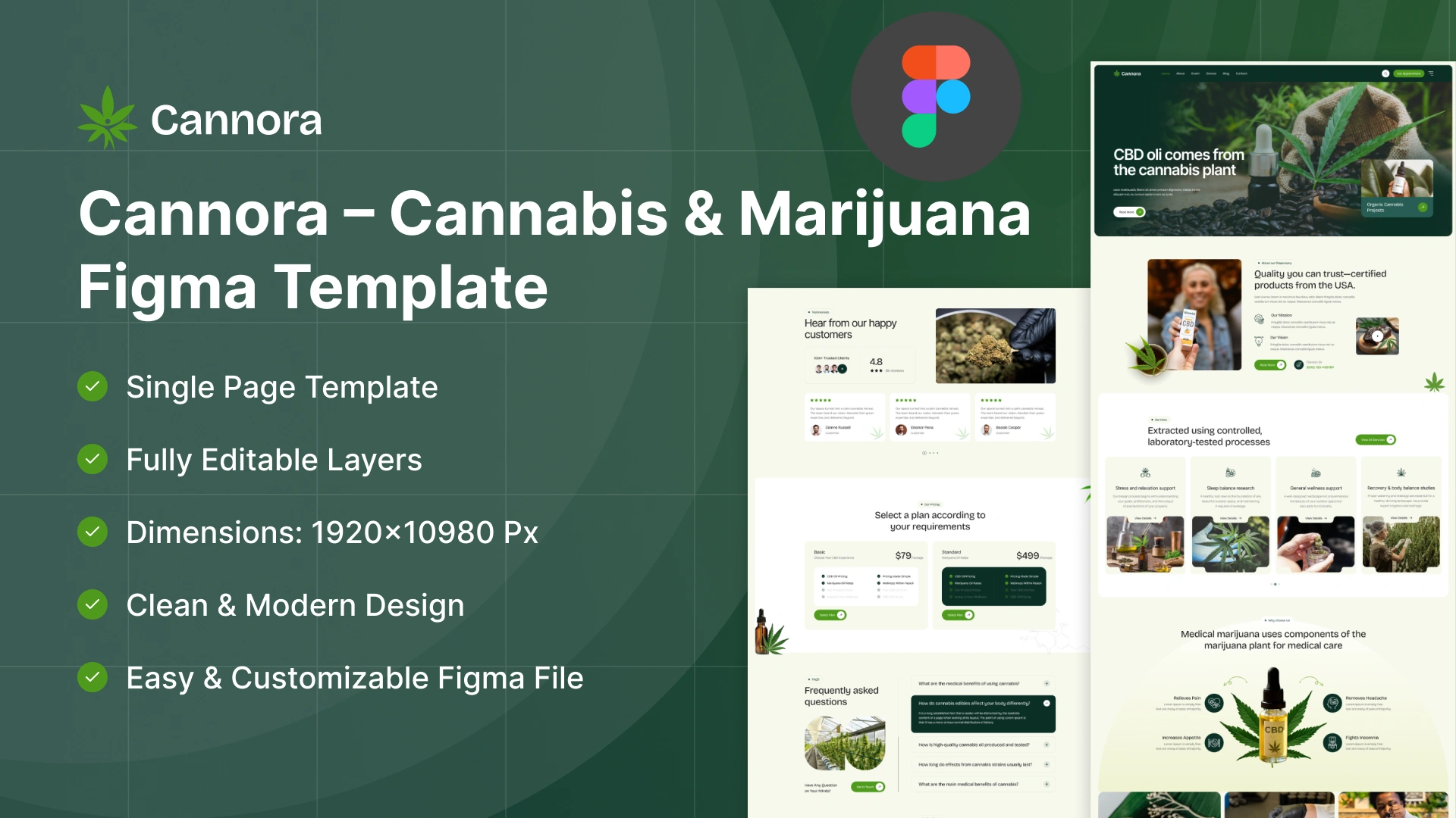 Cannora - Cannabis & Marijuana Dispensary Figma Template
