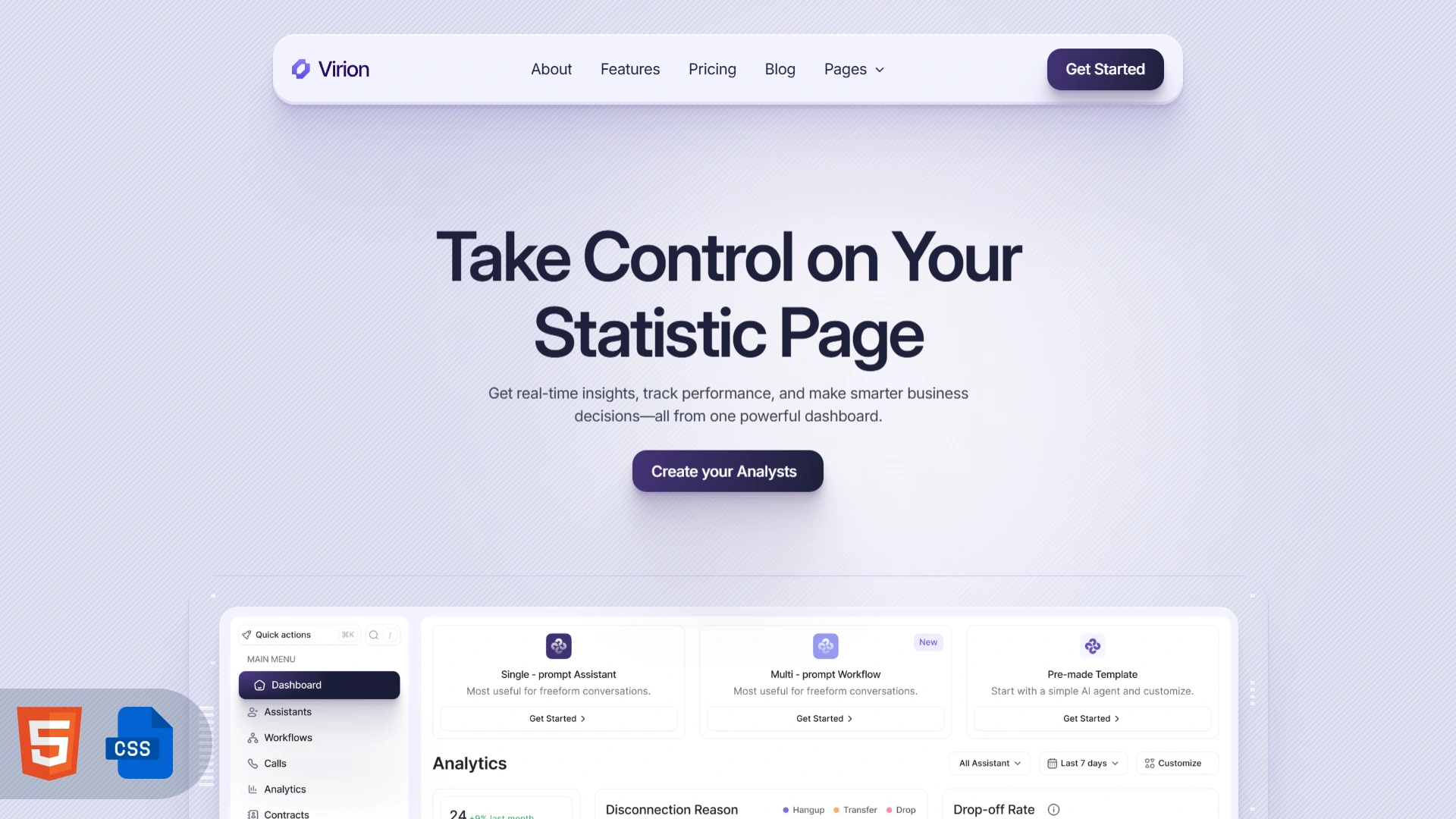 Virion - Minimal SaaS HTML Template for Startup & Tech