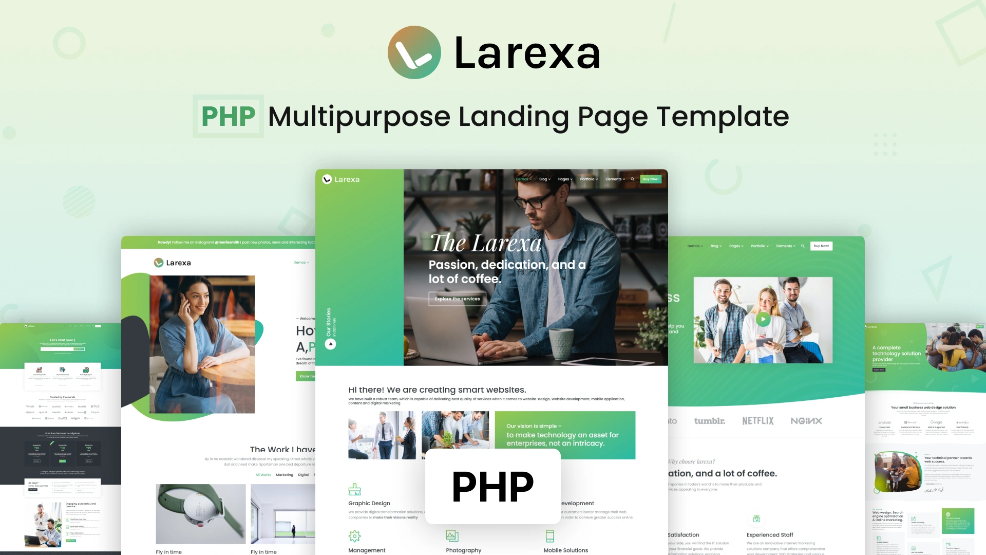 Larexa - PHP Multipurpose Corporate Landing Page Template