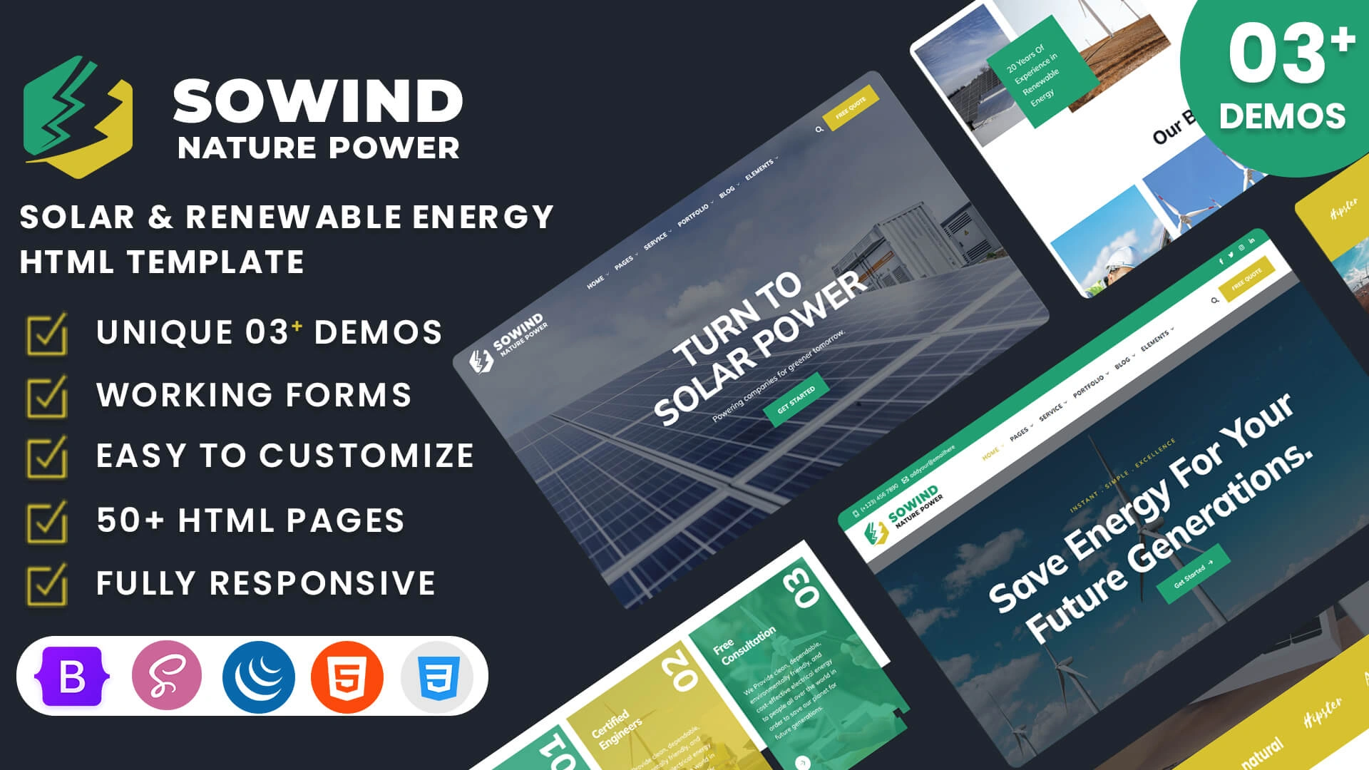 Sowind - Solar & Renewable Energy HTML Template