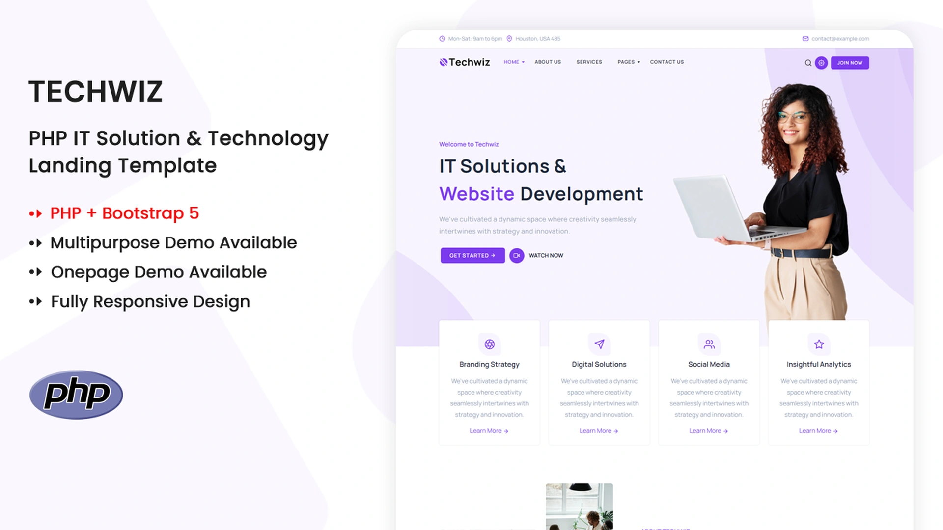 Techwiz - PHP Multipurpose IT Solution & Technology Landing Template