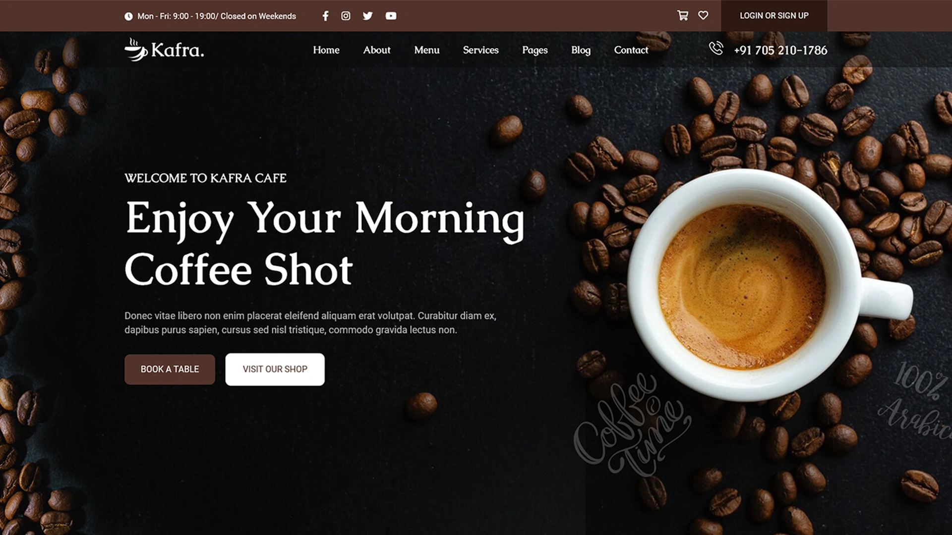 Kafra - Coffee Shop HTML Template - Wrapmarket
