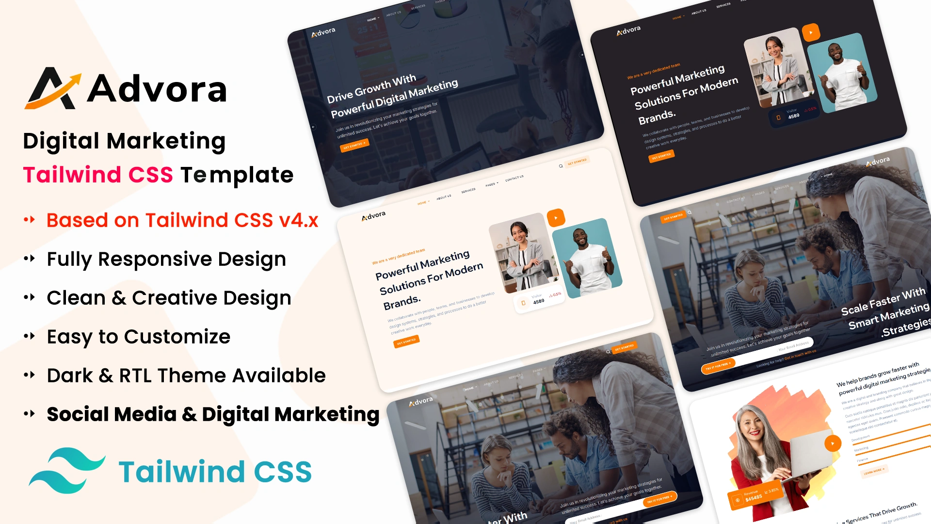Advora - Digital Marketing Tailwind CSS Template