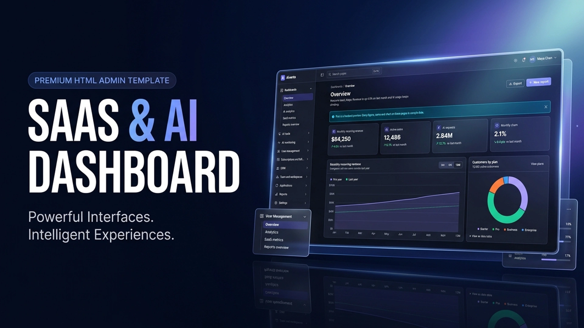 Aivanta - SaaS and AI Admin Dashboard HTML Template