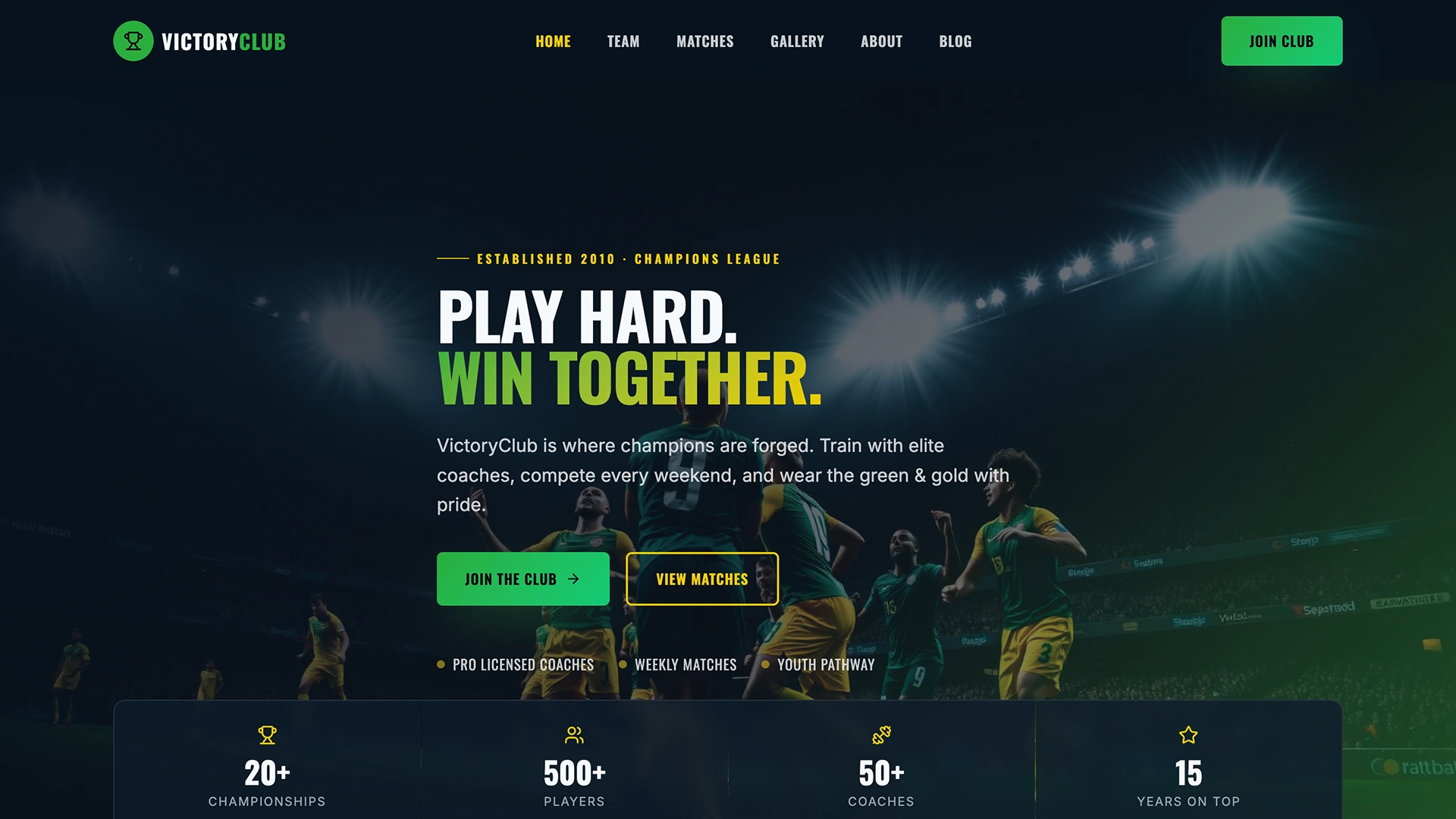 VictoryClub - Football Club and Sports Academy HTML Tailwind CSS Template