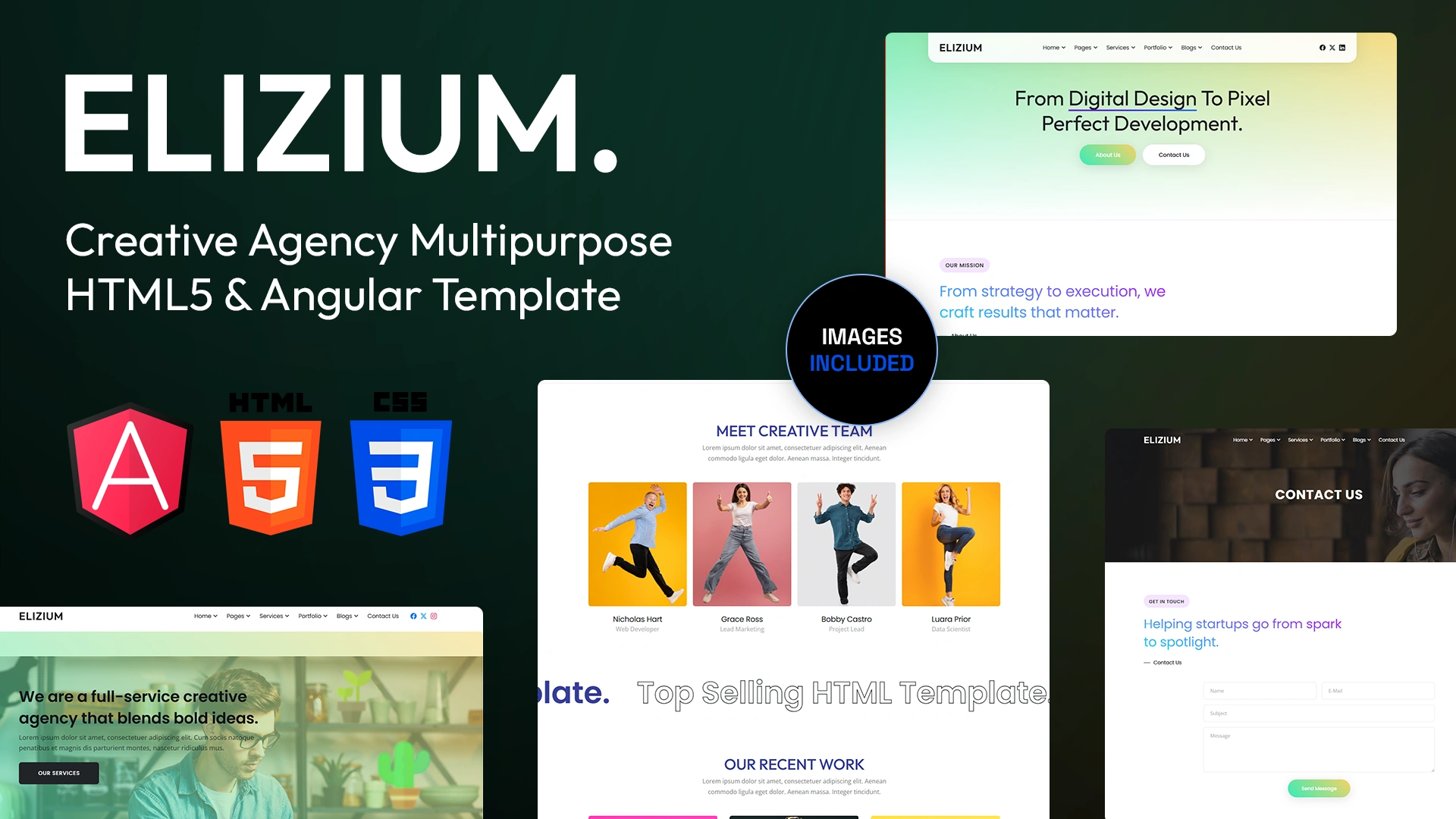 Elizium - Creative Business and Innovative HTML & Angular Template