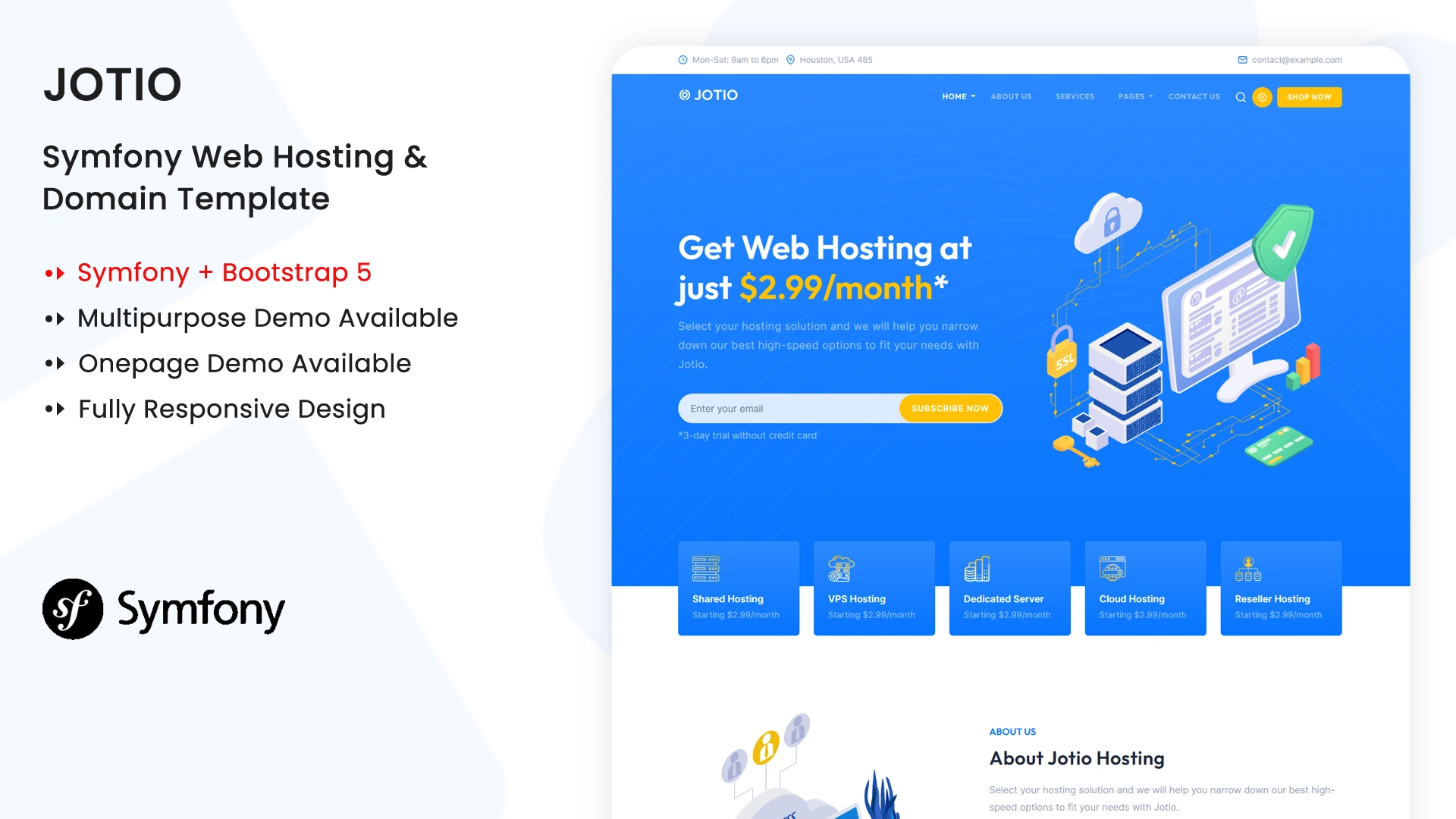 Jotio - Symfony Web Hosting & Web Server Multipurpose Template