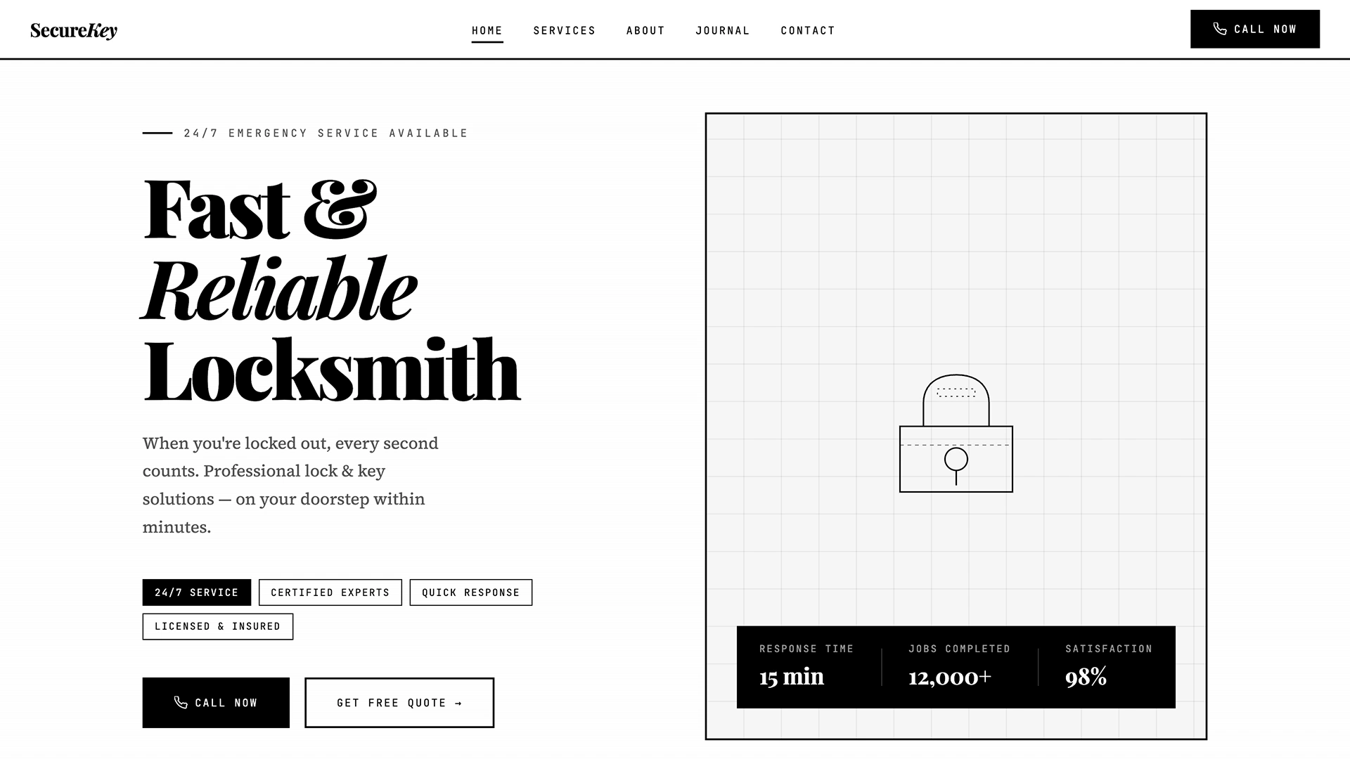 SecureKey - Locksmith and Key Maker Services HTML5 Template