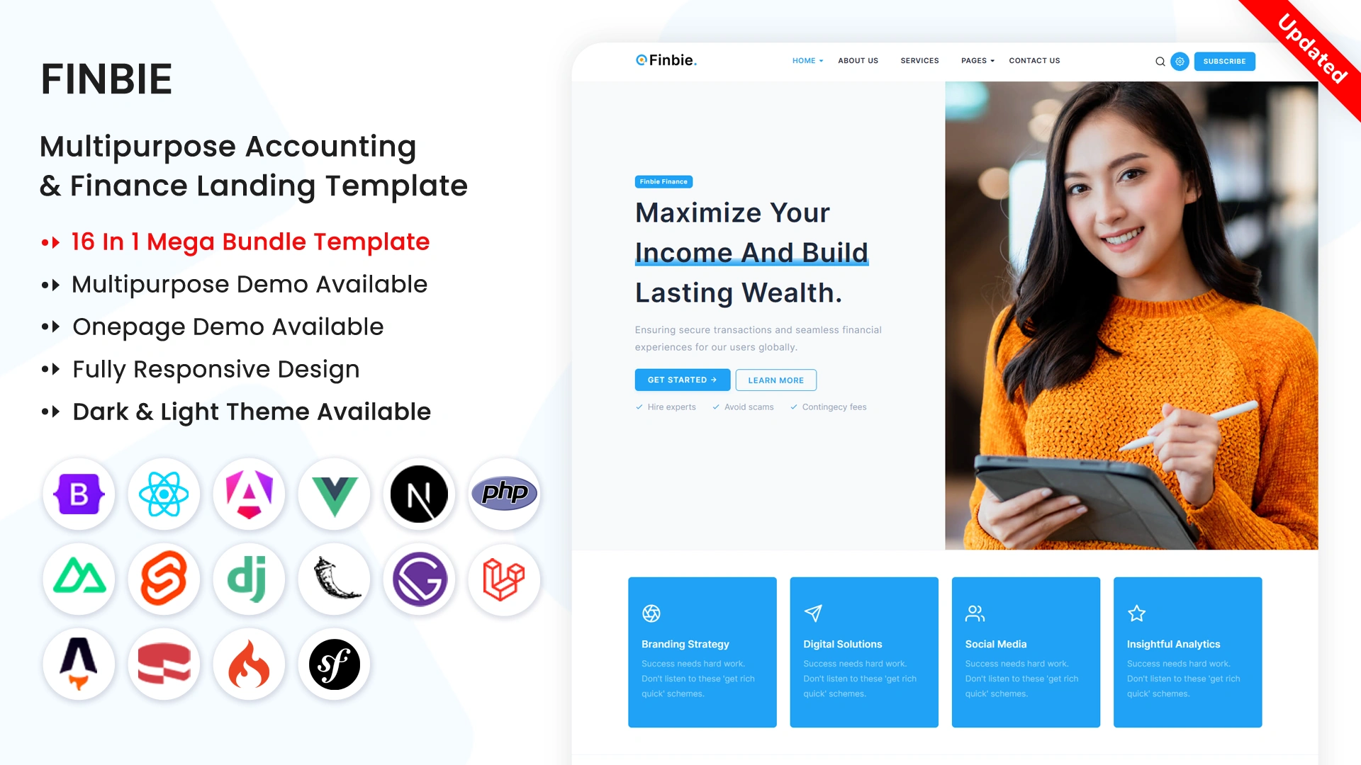 Finbie - 16 in 1 Bundle Multipurpose Accounting & Finance Template
