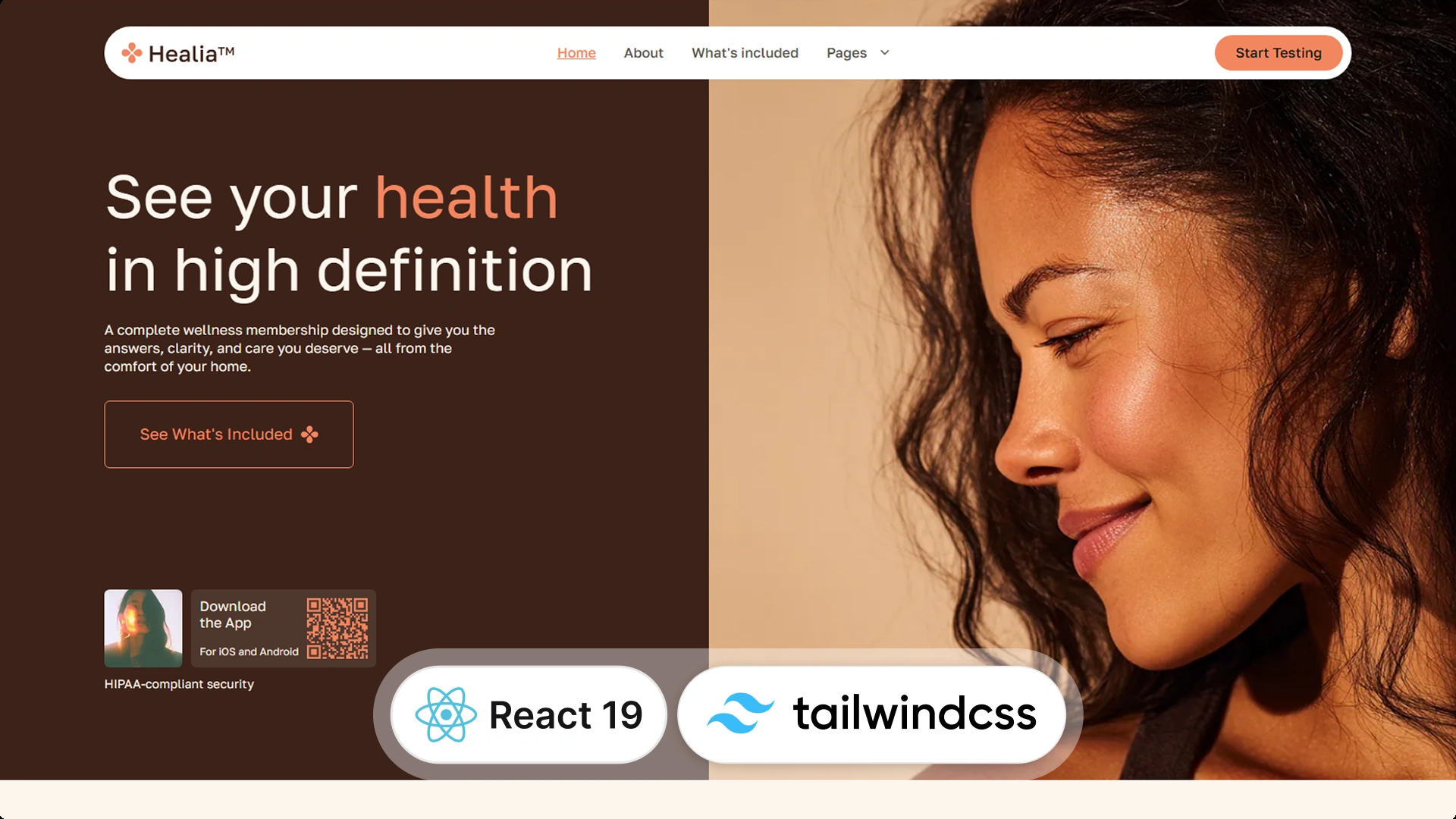 Healia - Medical Healthcare React 19 & Tailwind CSS 4 Website Template