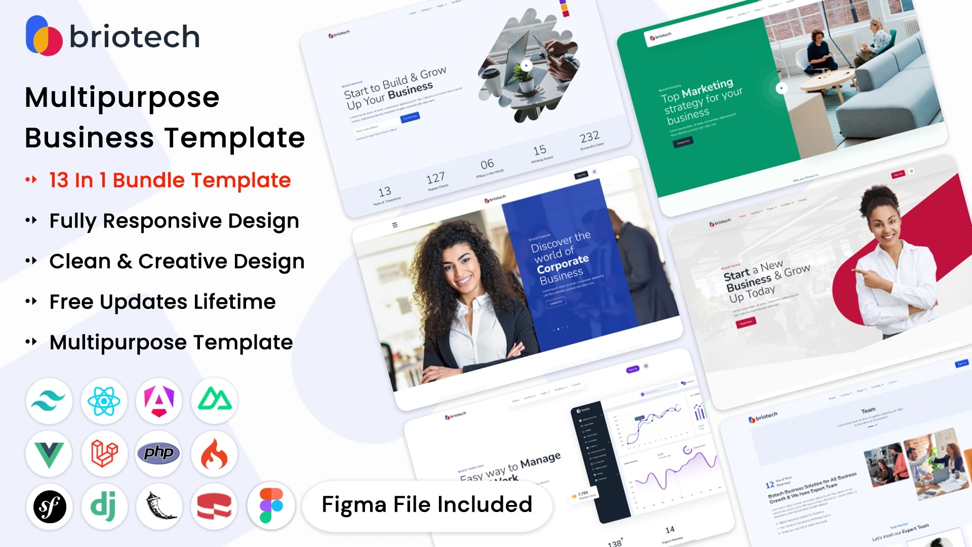 BrioTech - 13 in 1 Multipurpose Website Template