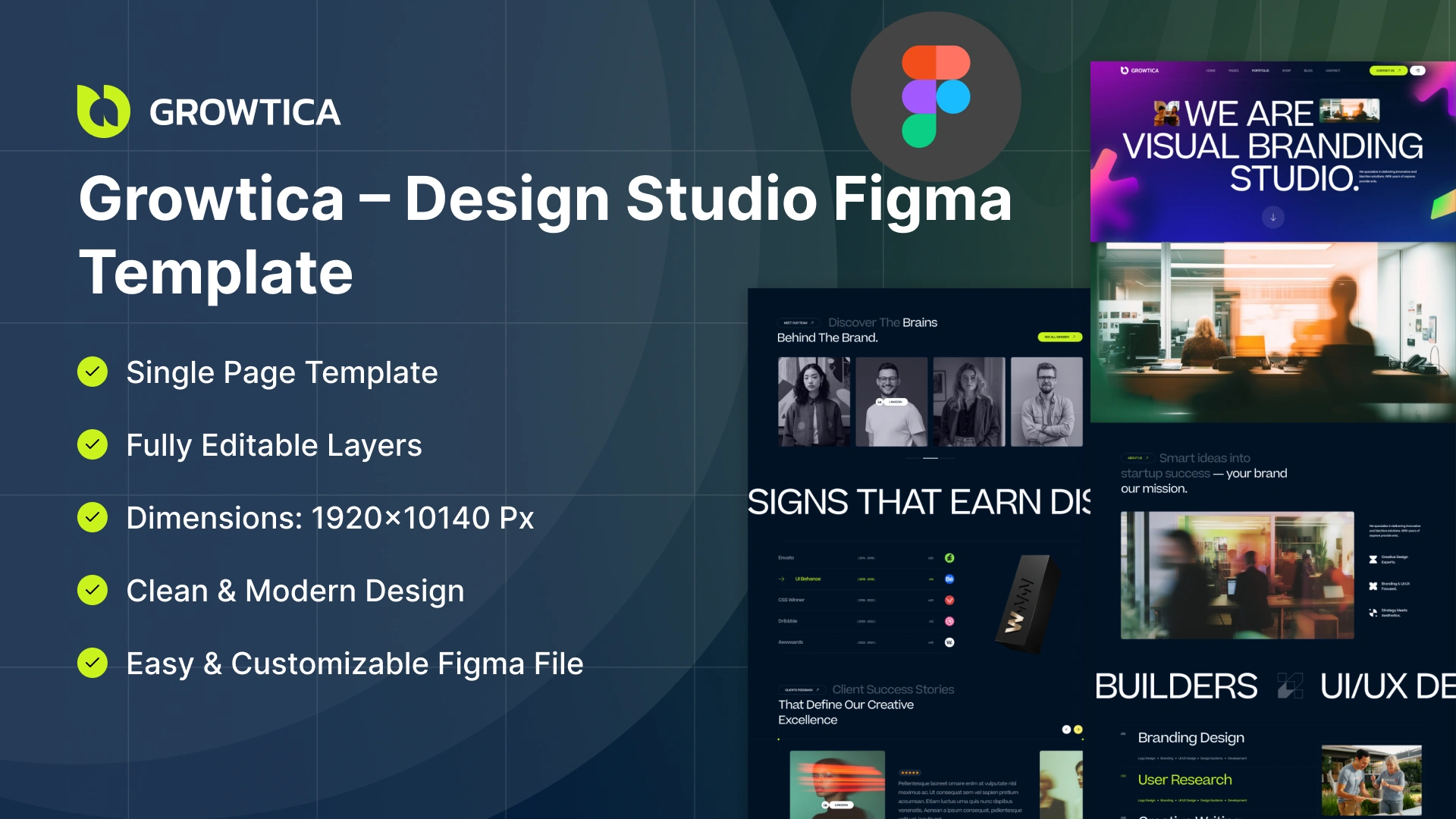 Growtica - Design Studio & Creative Portfolio Figma Template