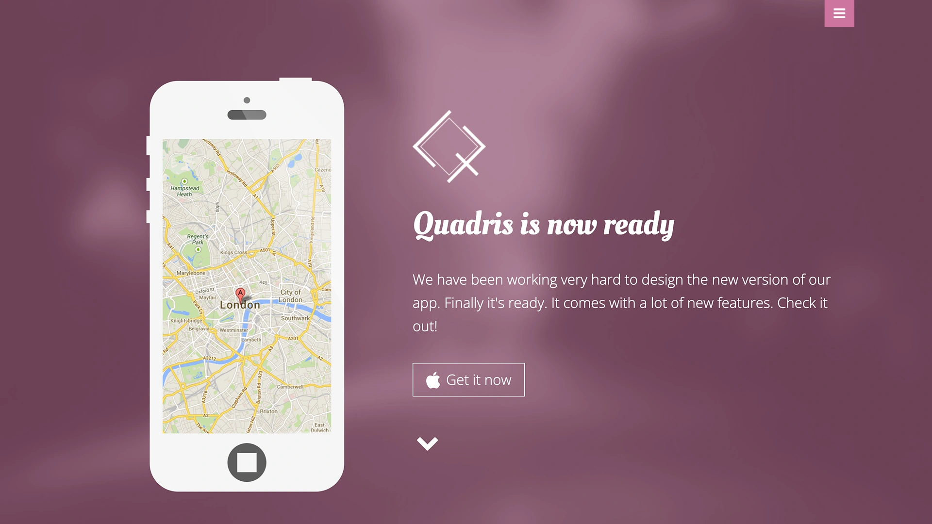 Quadris - Flat App Landing Page