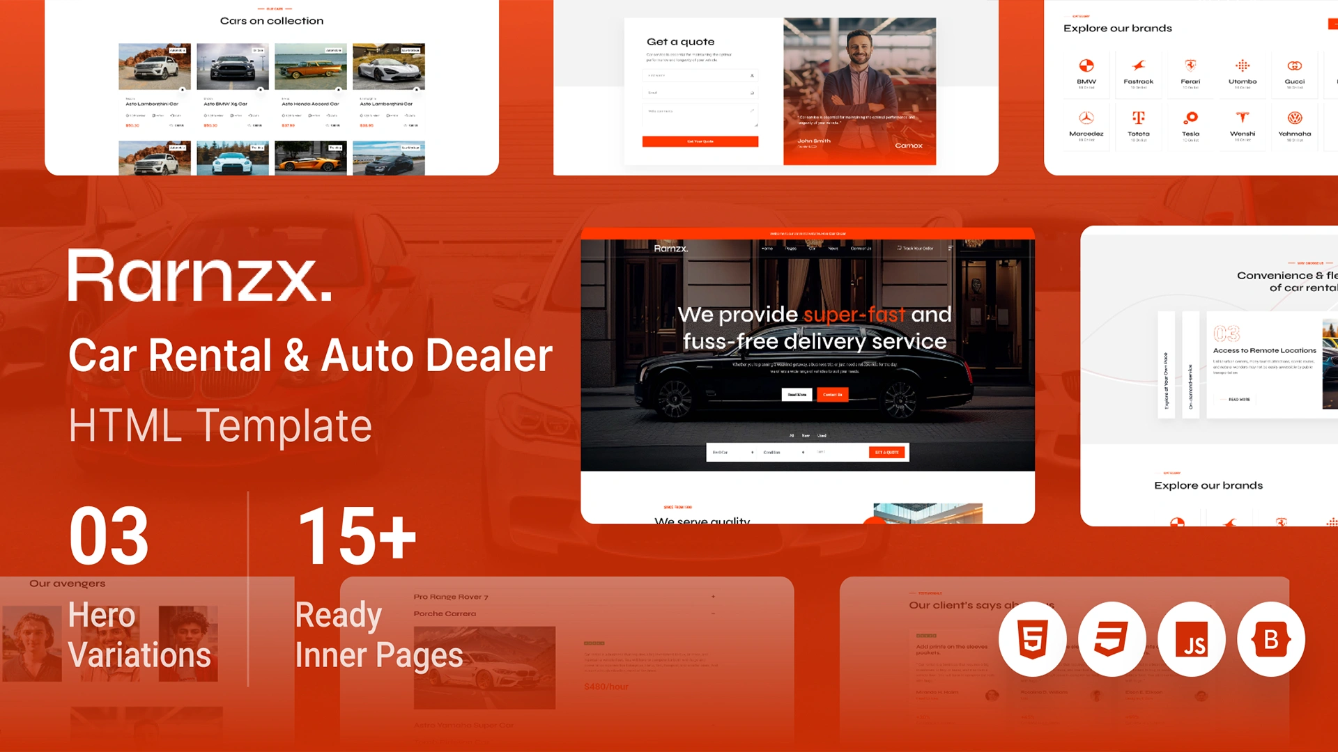 Rarnzx - Car Rental & Auto Dealer HTML Template
