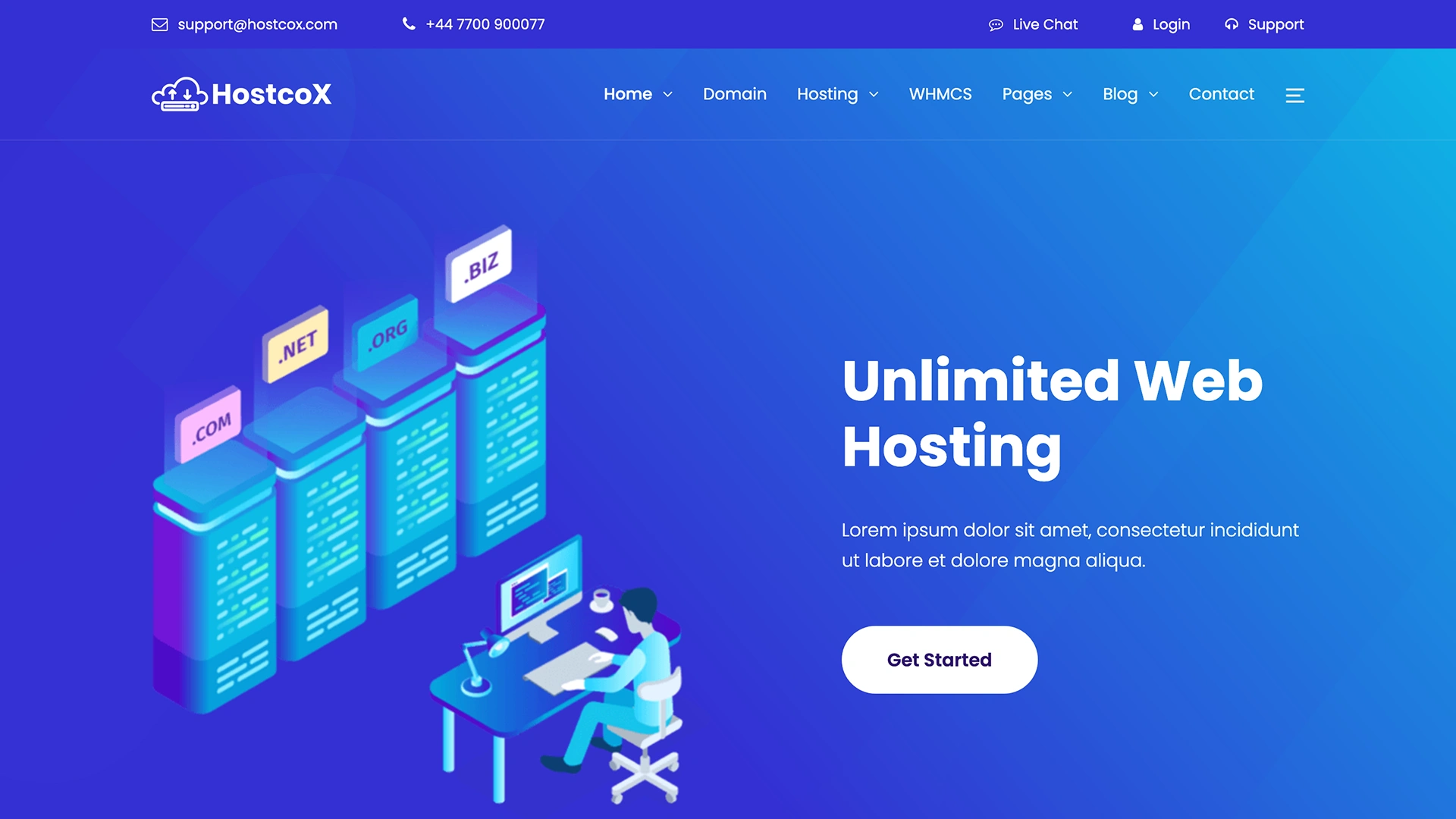 Hostcox - Web Hosting & WHMCS Template