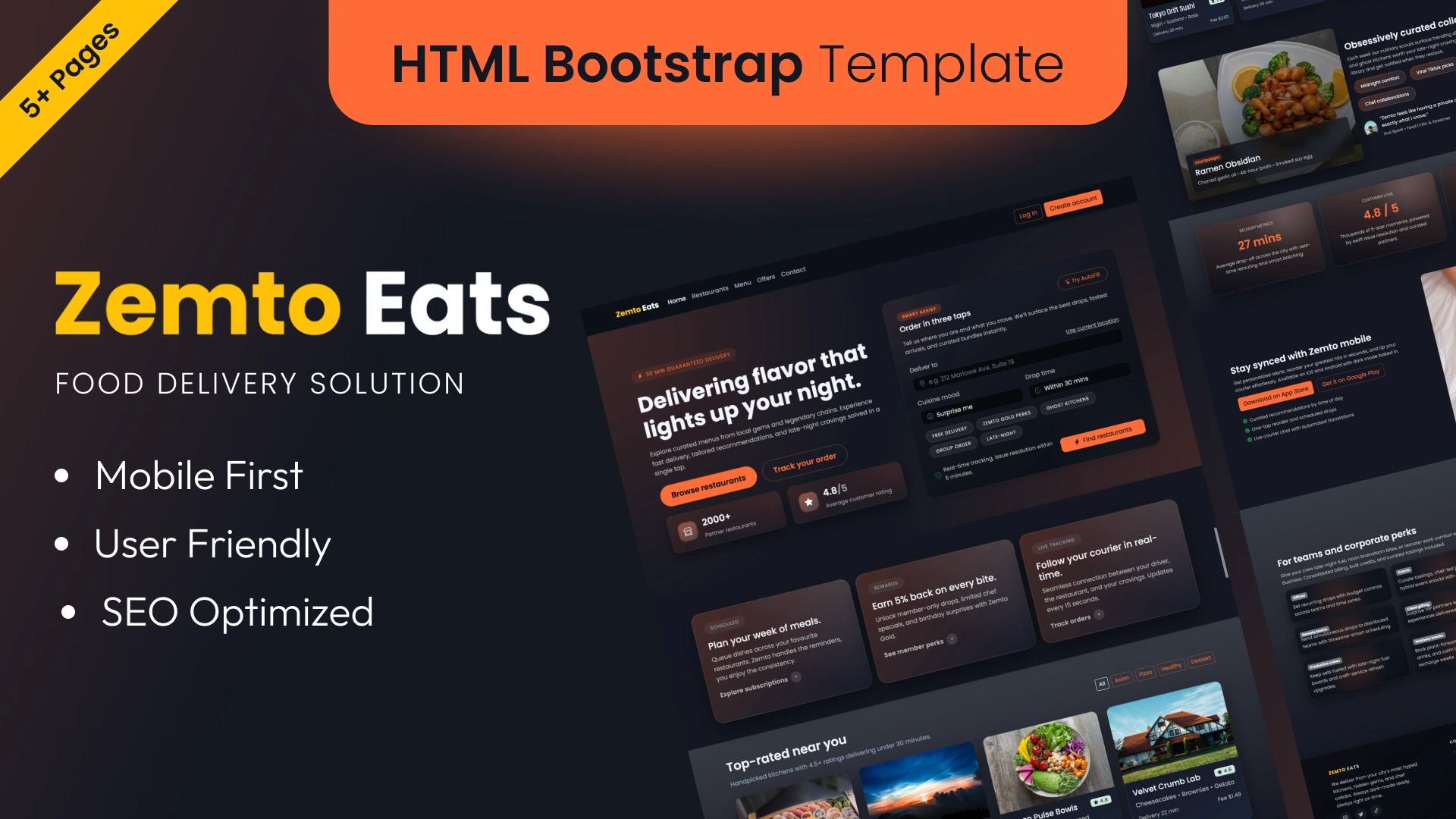 Zemto - Food Delivery & Restaurant Bootstrap Template