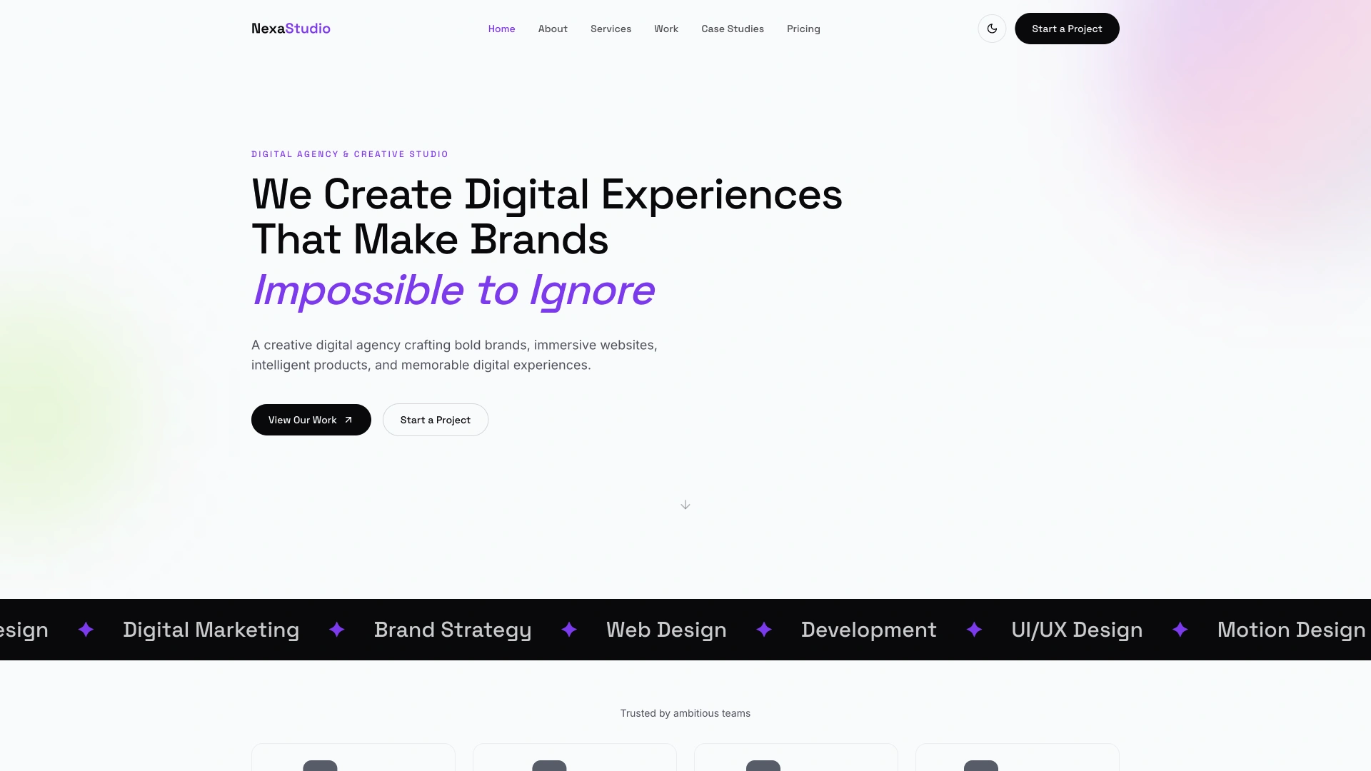 NexaStudio - Digital Agency & Creative Studio React Template
