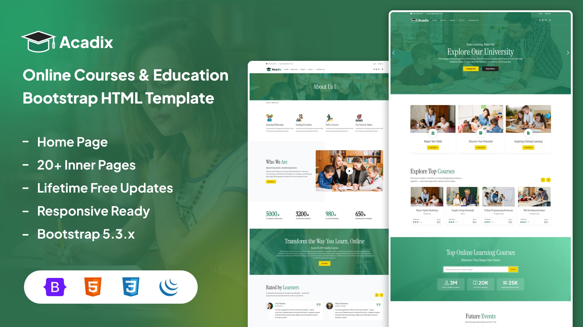 Html Course Template Acadix - Online Courses & Education Bootstrap HTML Template - Wrapmarket