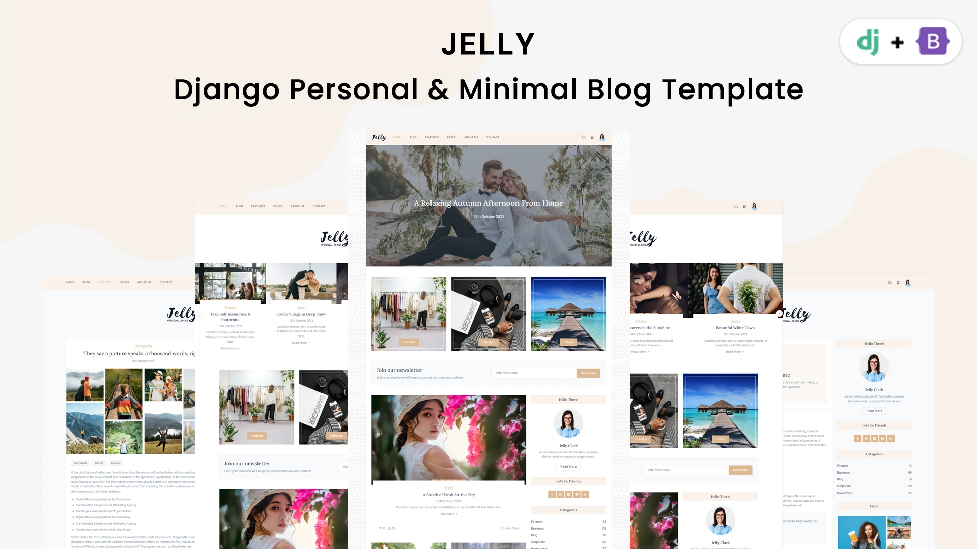 Jelly - Django Personal & Minimal Blog Template
