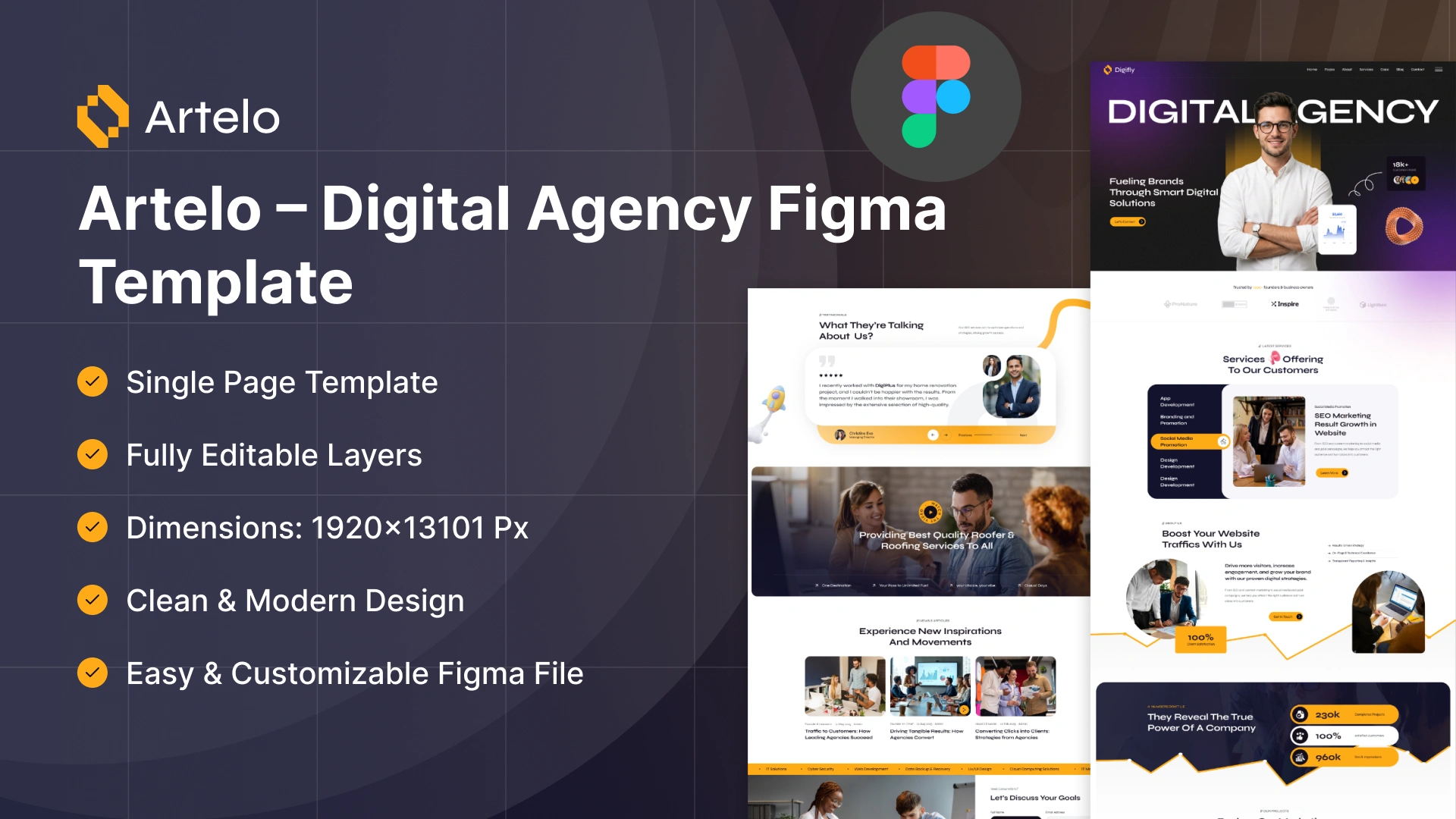 Artelo - Digital Agency & Design Studio Figma Template