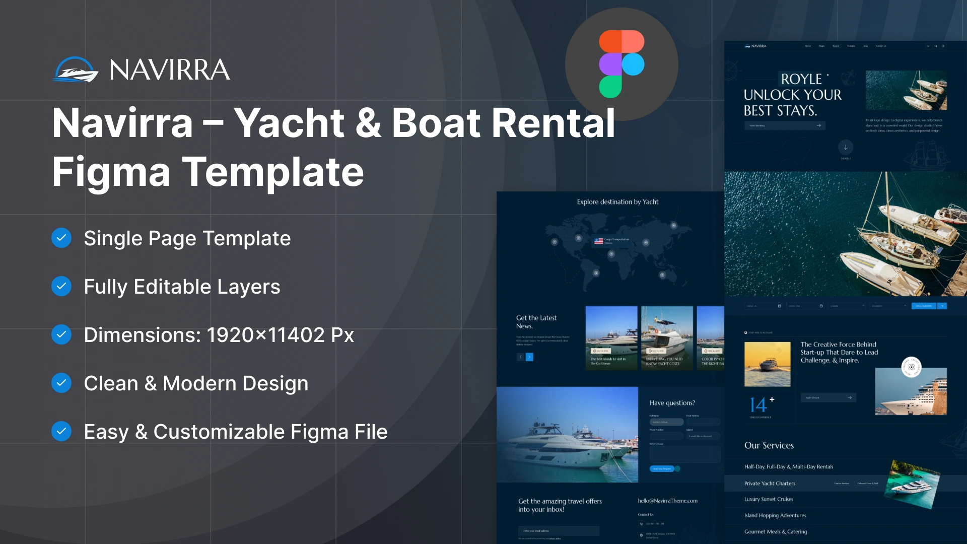 Navirra - Yacht & Boat Charter Figma Template