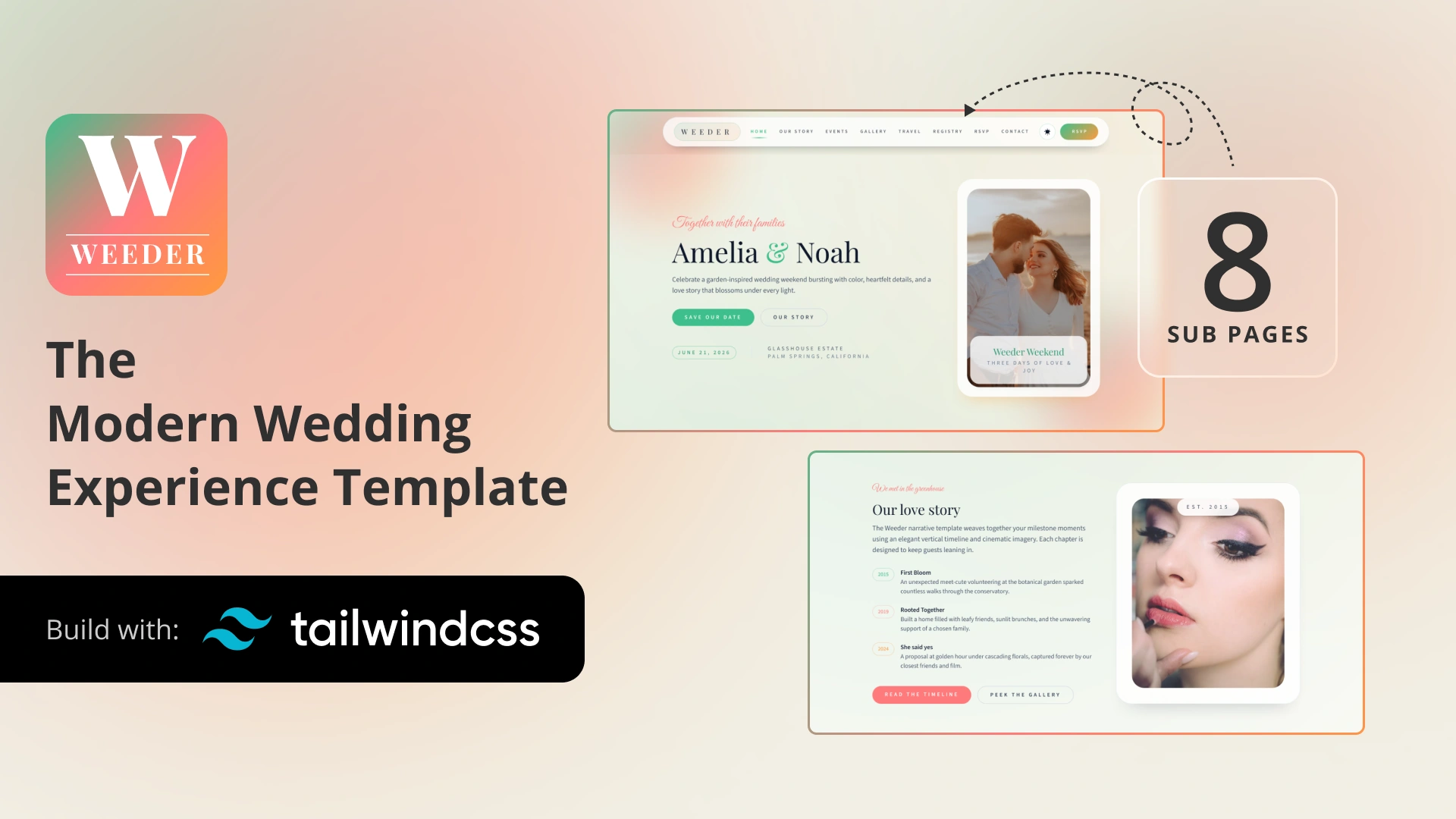 Weeder - Wedding & Event Tailwind CSS Template