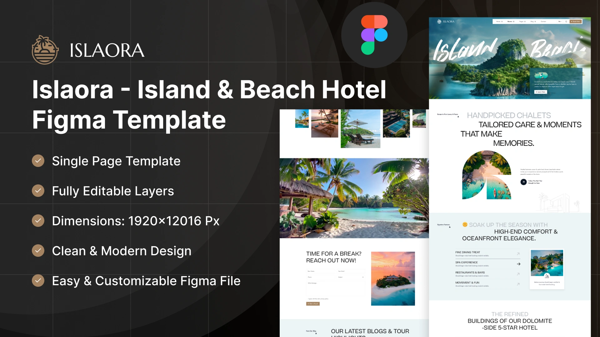 Islaora - Island & Beach Hotel Figma Template