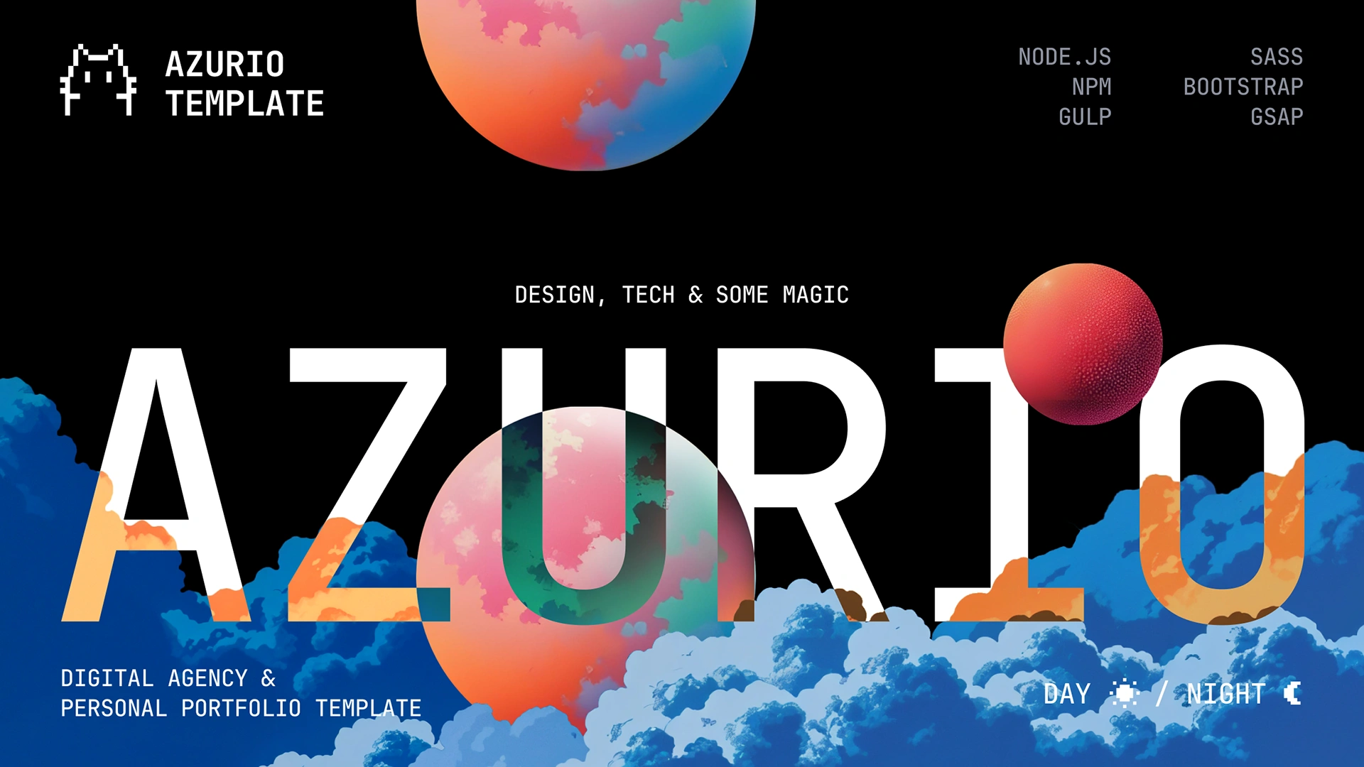 Azurio - Digital Agency & Personal Portfolio HTML Template