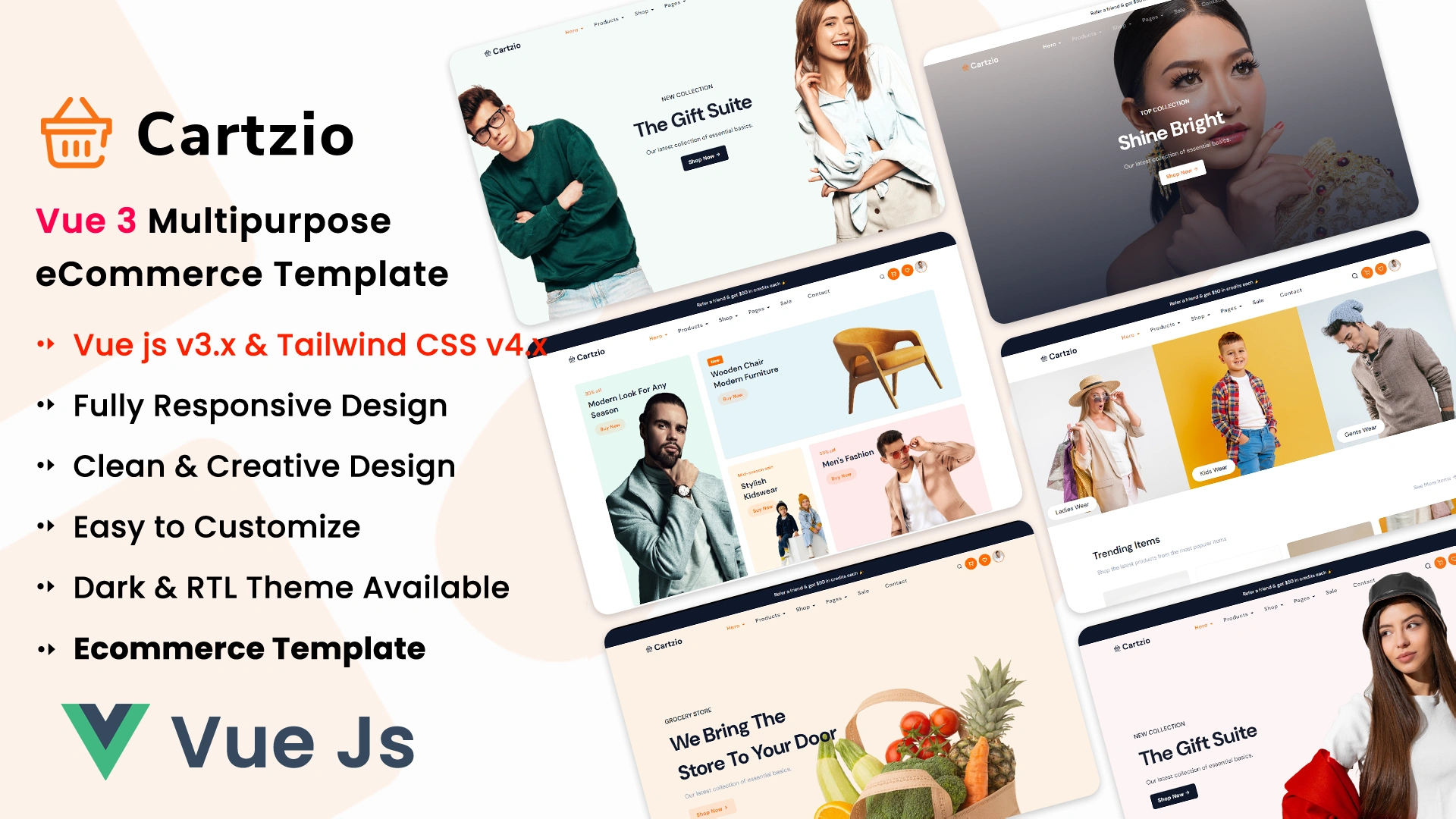 Cartzio - Vue Multipurpose eCommerce & Fashion Template