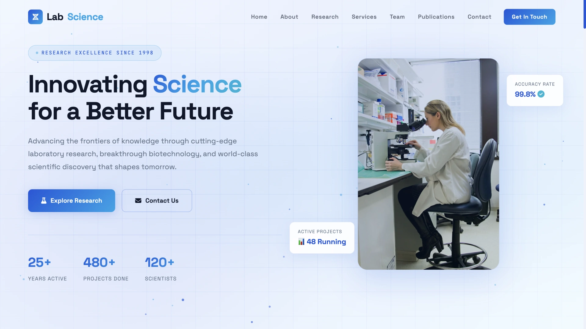 LabScience - Laboratory, Biotechnology & Science Research HTML Template