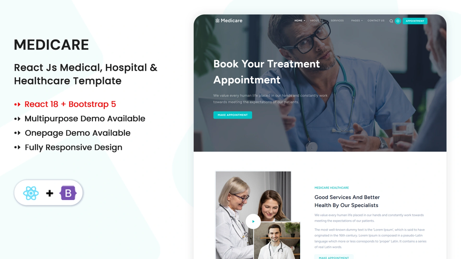 Medicare - React Multipurpose Medical & Hospital Template