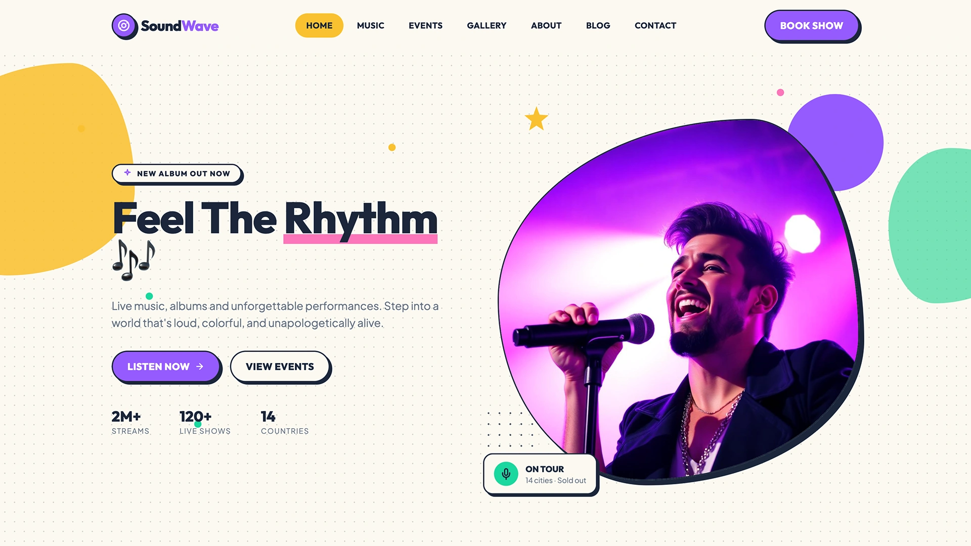 SoundWave - Music Band and Artist Portfolio HTML Template with Events