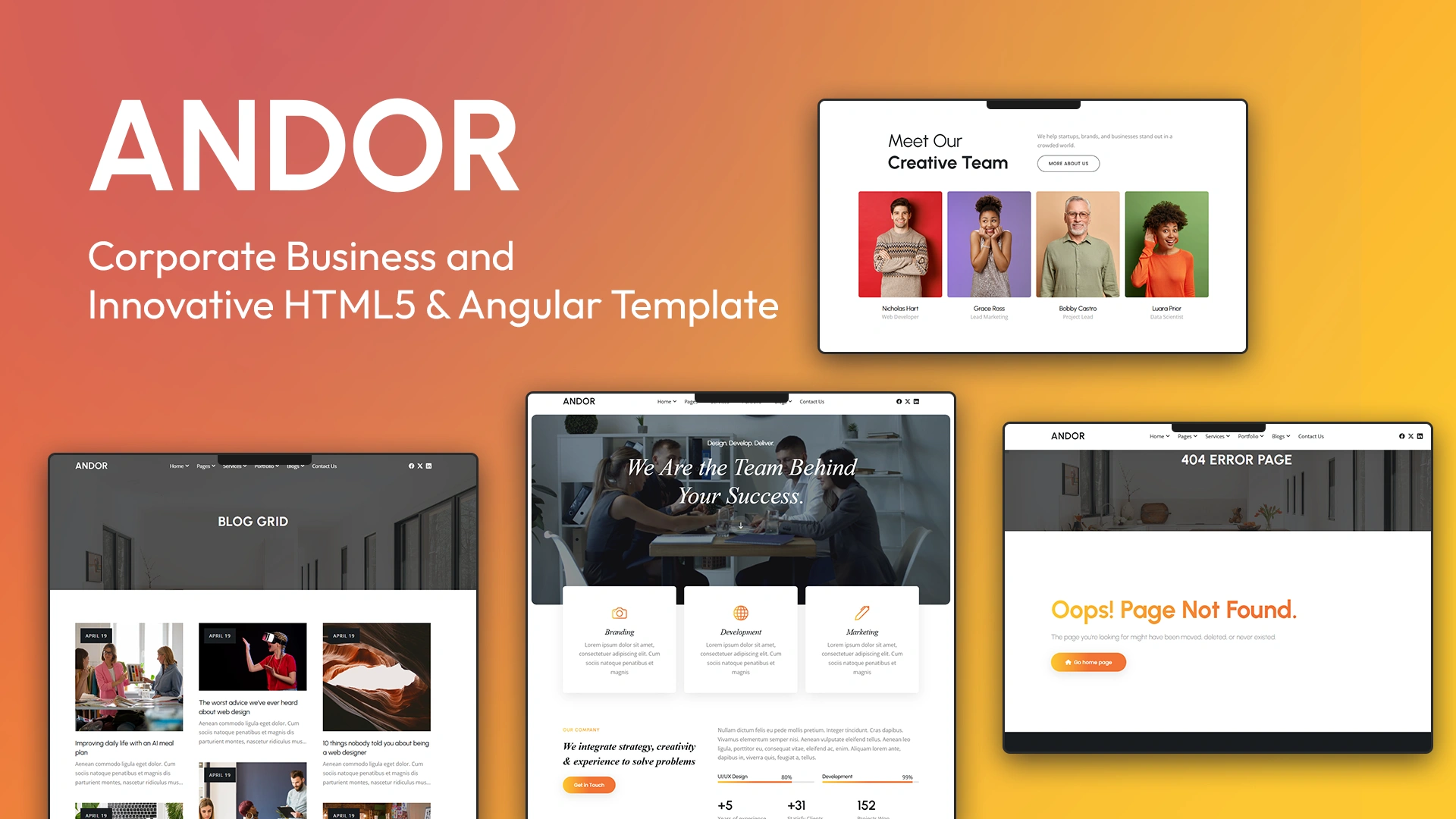Andor - Corporate Business and Innovative HTML & Angular Template