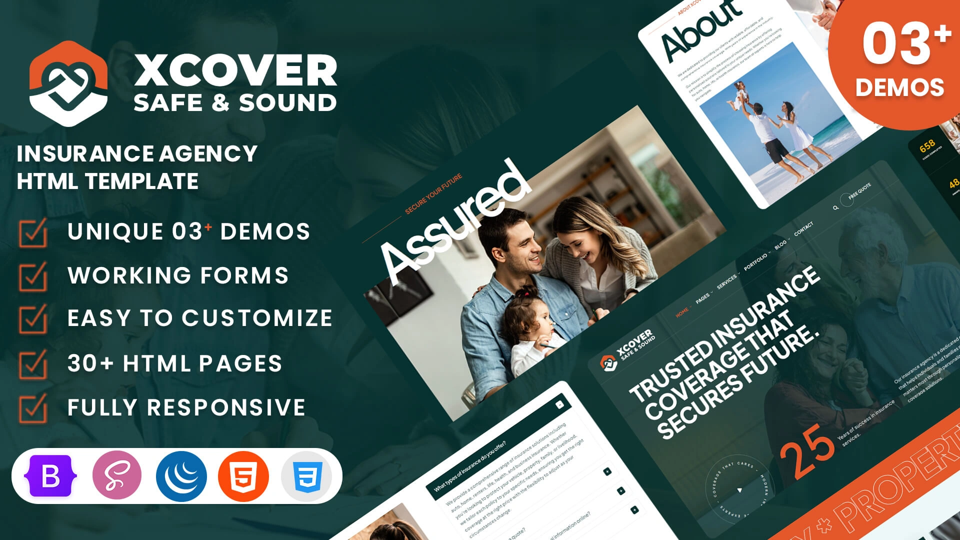 Xcover - Insurance Agency HTML Template