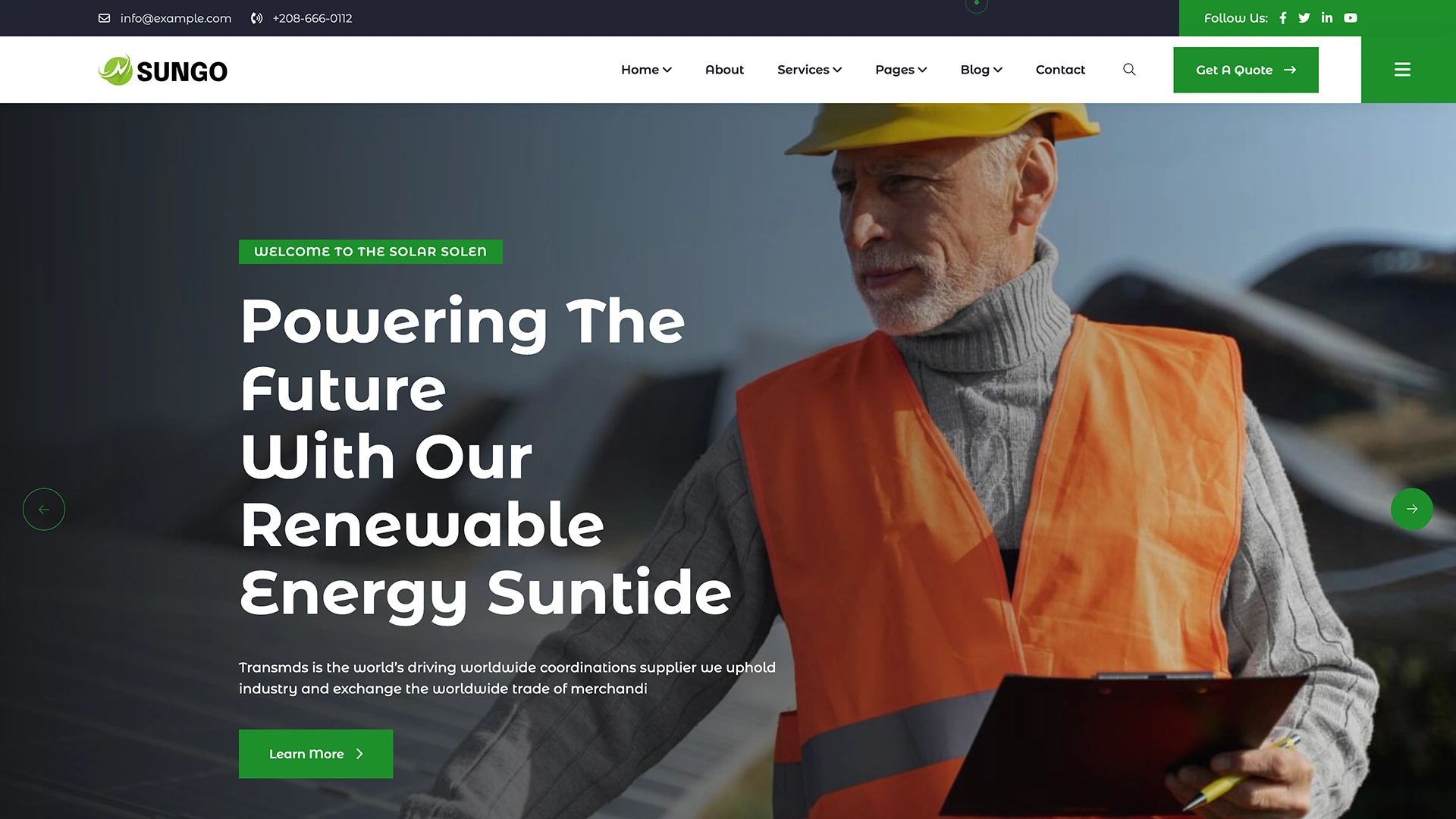 Sungo - Solar & Renewable Energy HTML Template