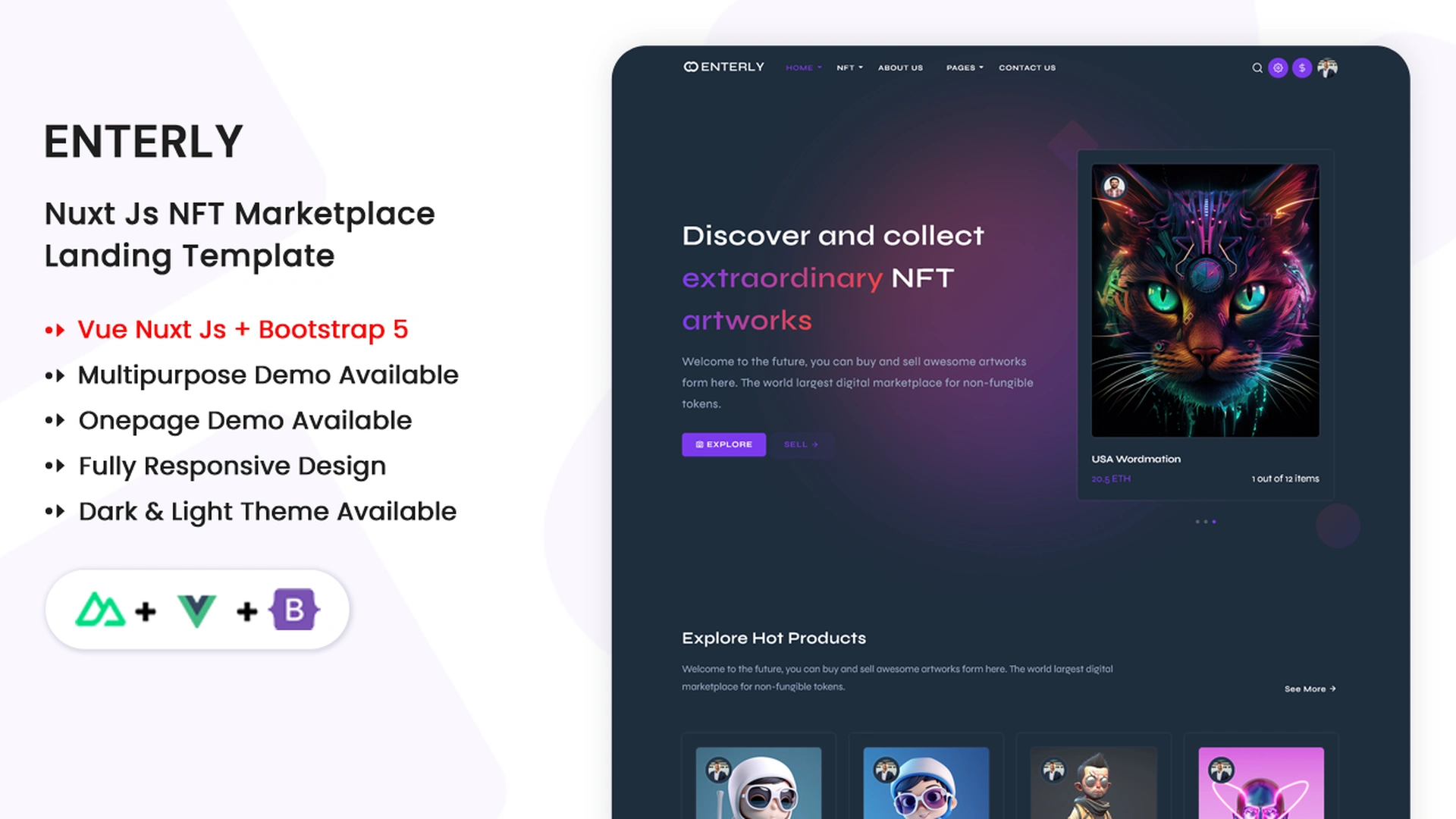 Enterly - Nuxt 3 NFT Marketplace Template