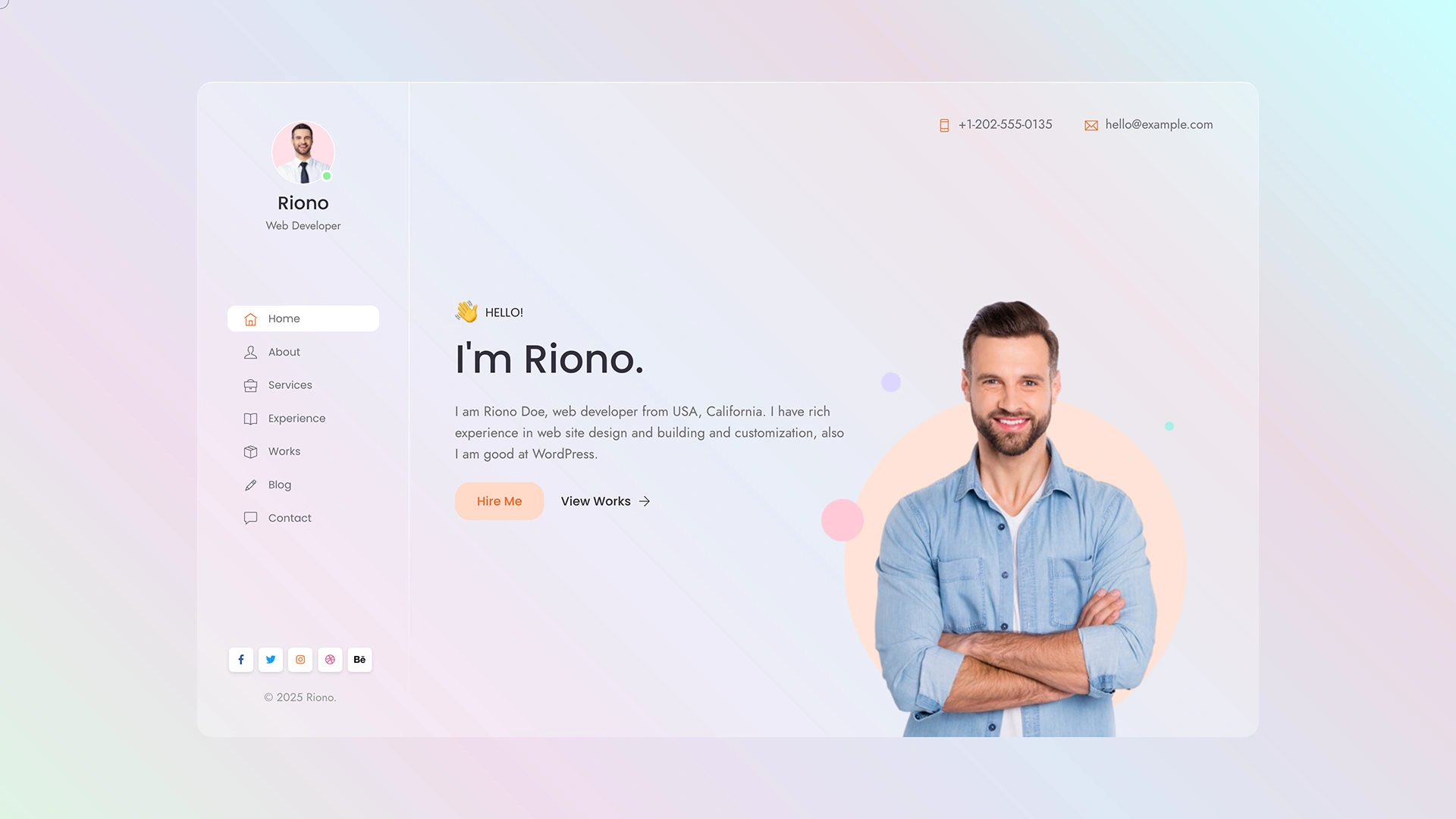Riono - Personal Portfolio HTML Template
