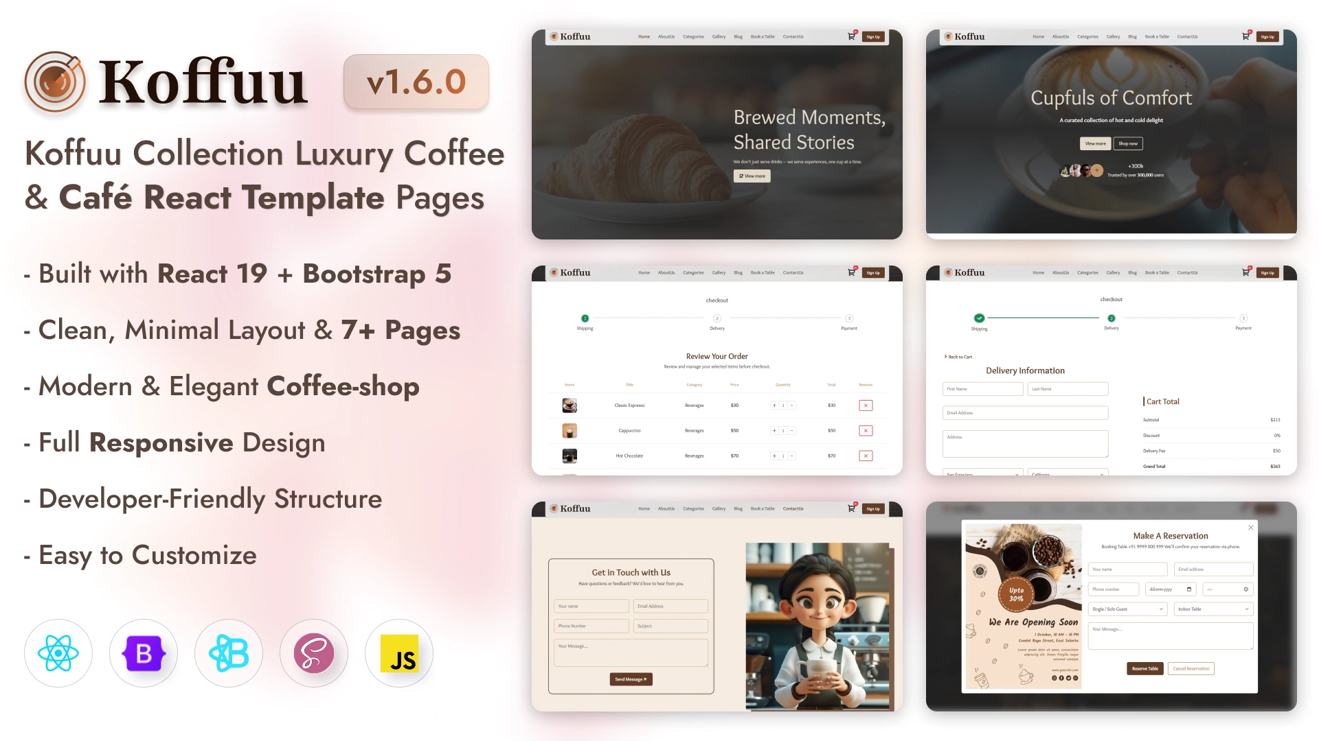 Koffuu - Coffee Landing Website Template Modern Cafe Business Design