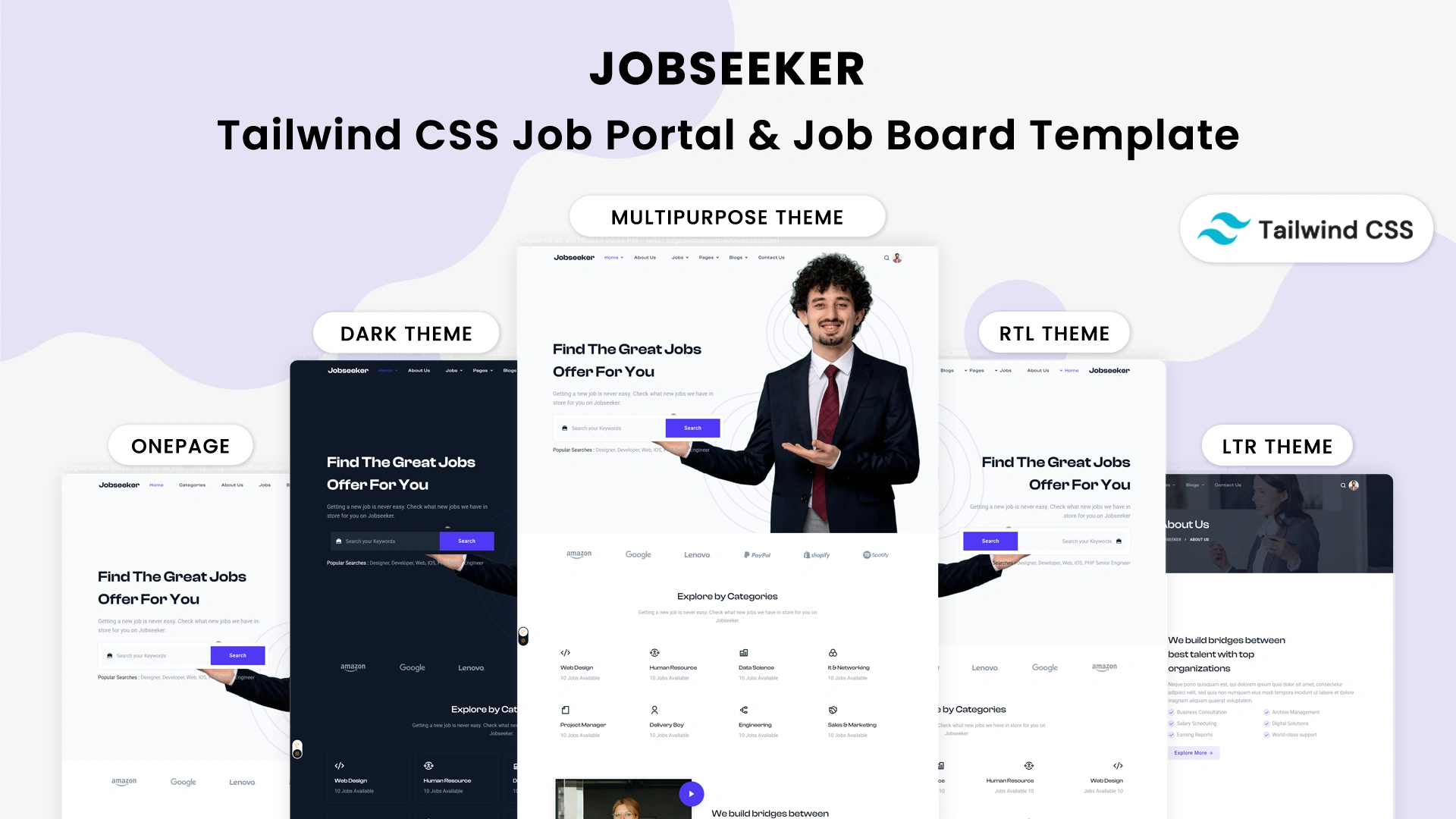 Jobseeker - Tailwind CSS Job Portal & Job Board Template - Wrapmarket