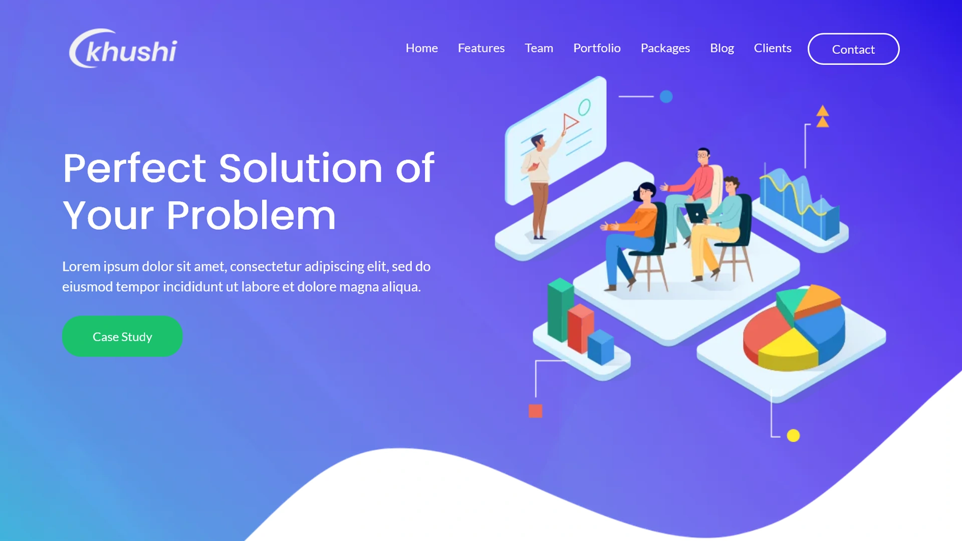 Khushi - One Page Digital Agency WordPress Theme