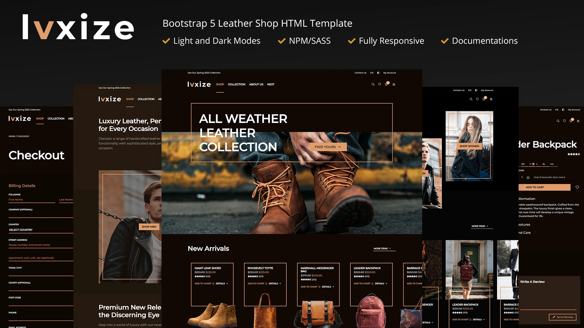 Luxize Leather - Bootstrap 5 Luxurious Leather Shop HTML Template