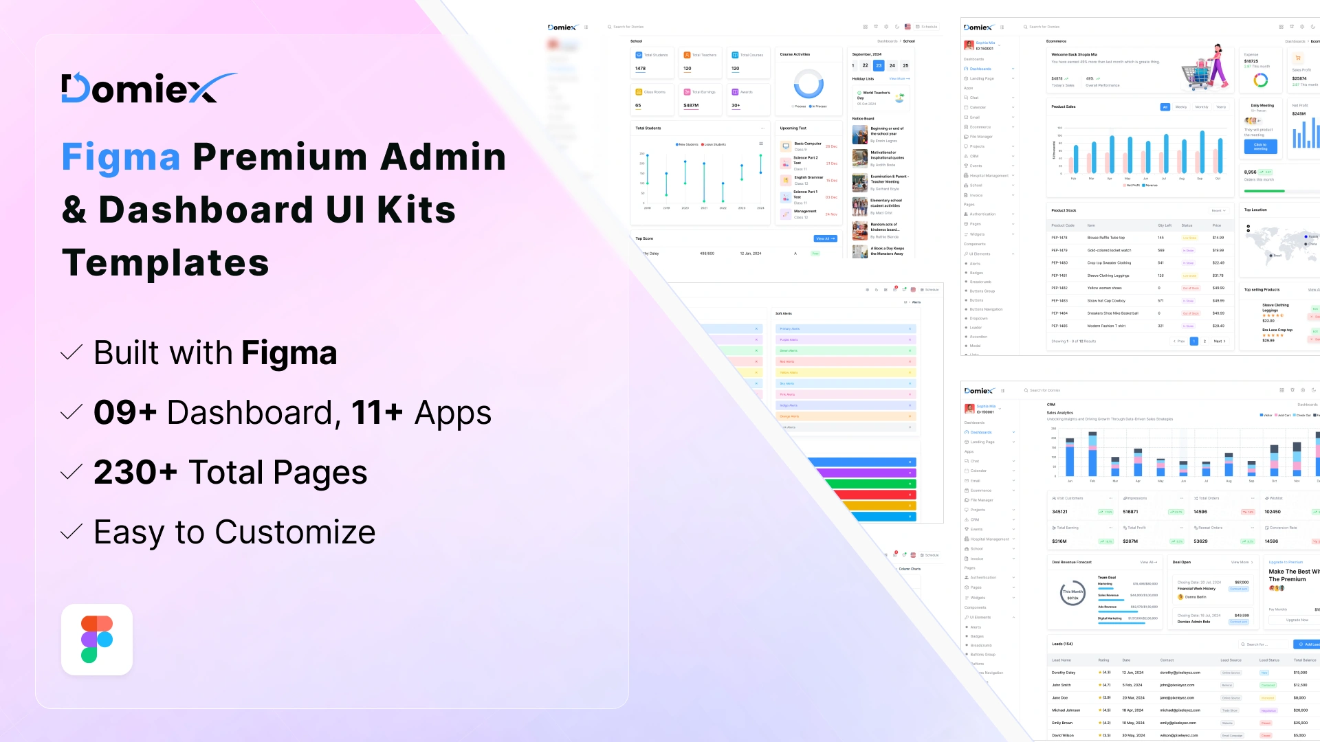 Domiex - Figma Premium Admin & Dashboard Template