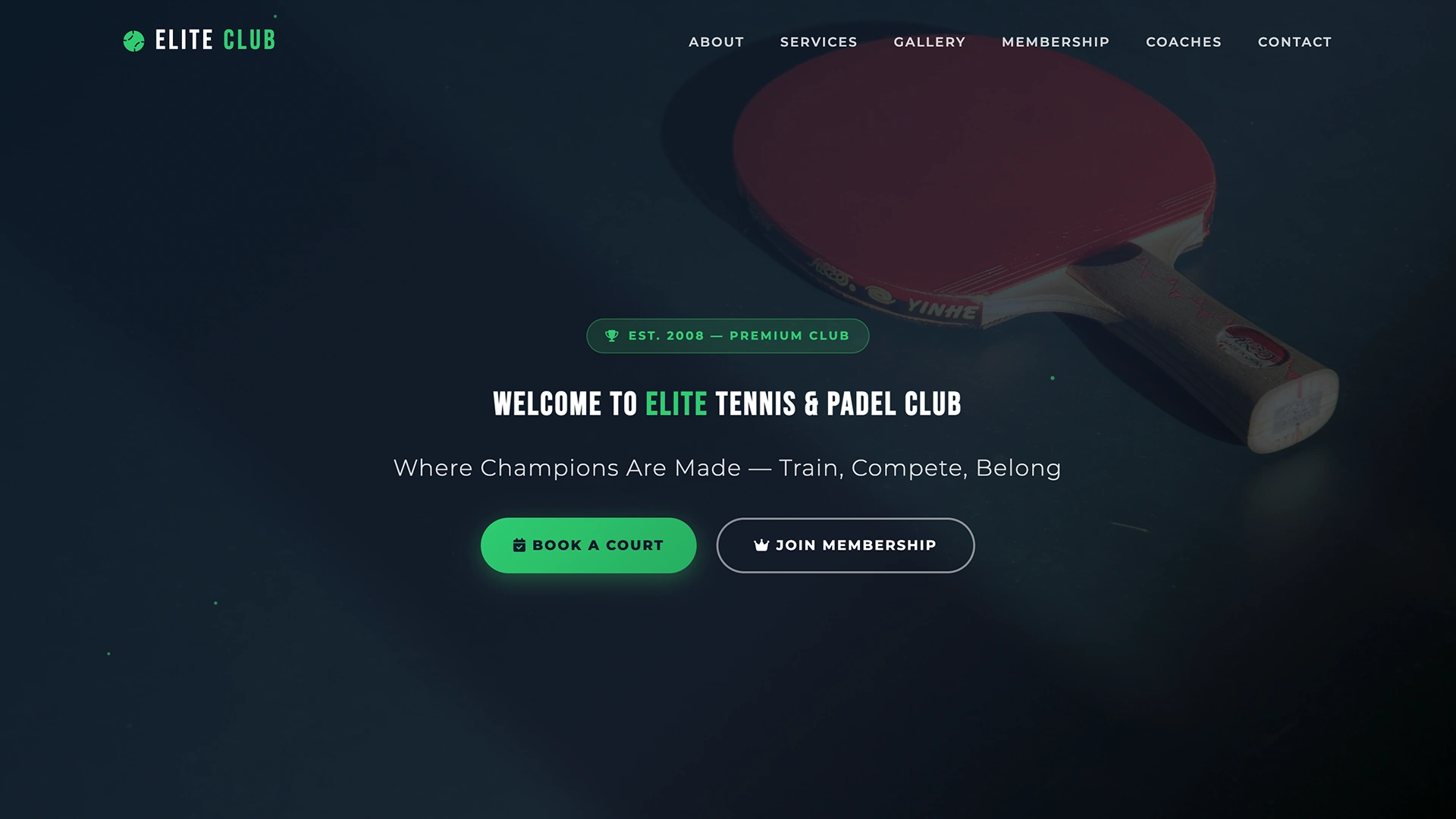 EliteClub - Tennis and Padel Sports Club HTML Template