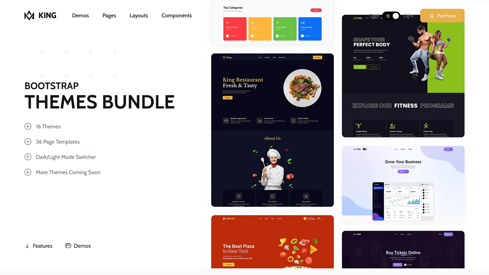 King - Bootstrap Templates Bundle made by KingStudio - Wrapmarket ...