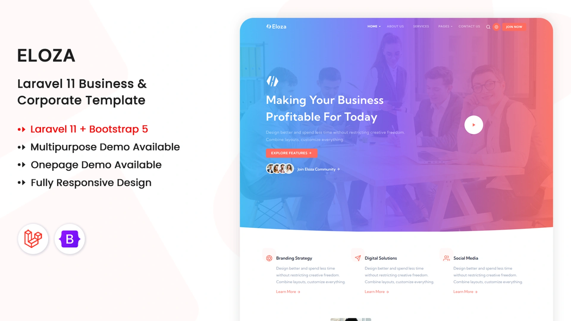 Eloza - Laravel 11 Multipurpose Business & Corporate Template
